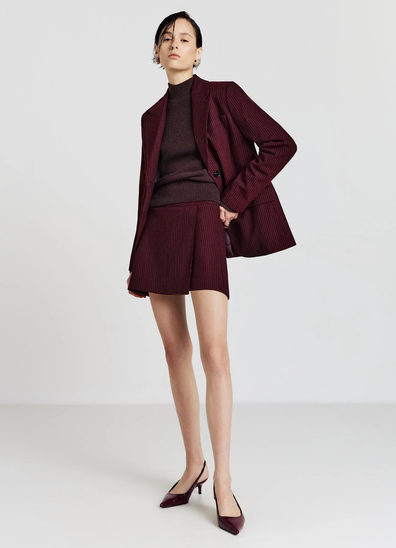 Gonna-pantalone gessato