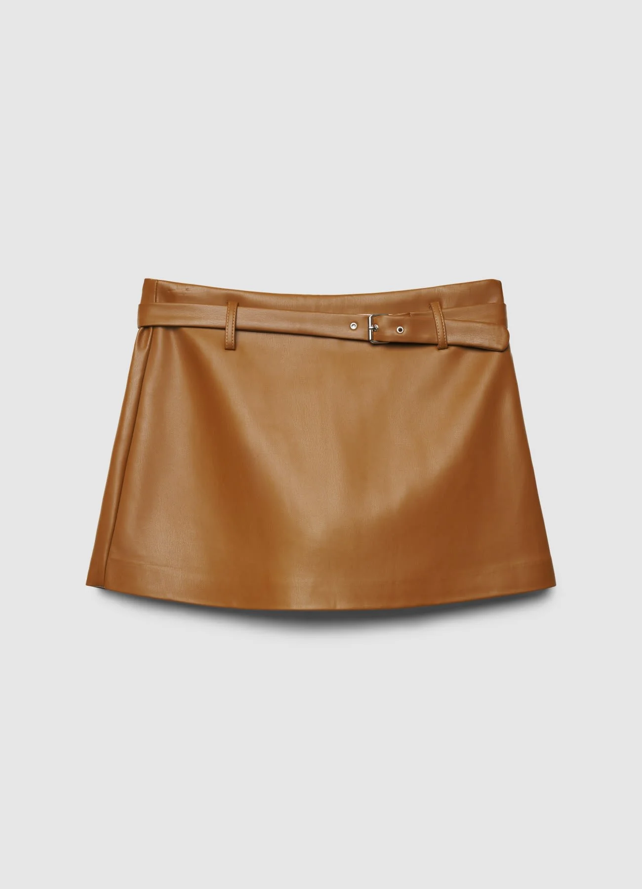 Gonna-pantalone in effetto pelle con cintura - Image 6