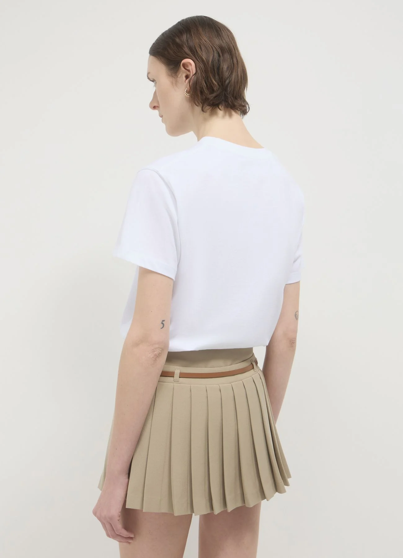 Gonna pantalone plissettato con cintura - Image 2