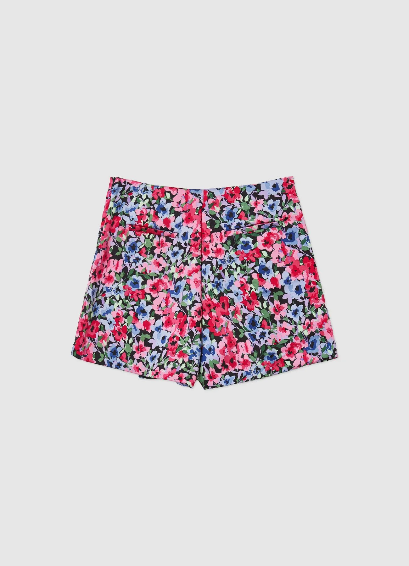 Gonna pantalone simil satin a fiori