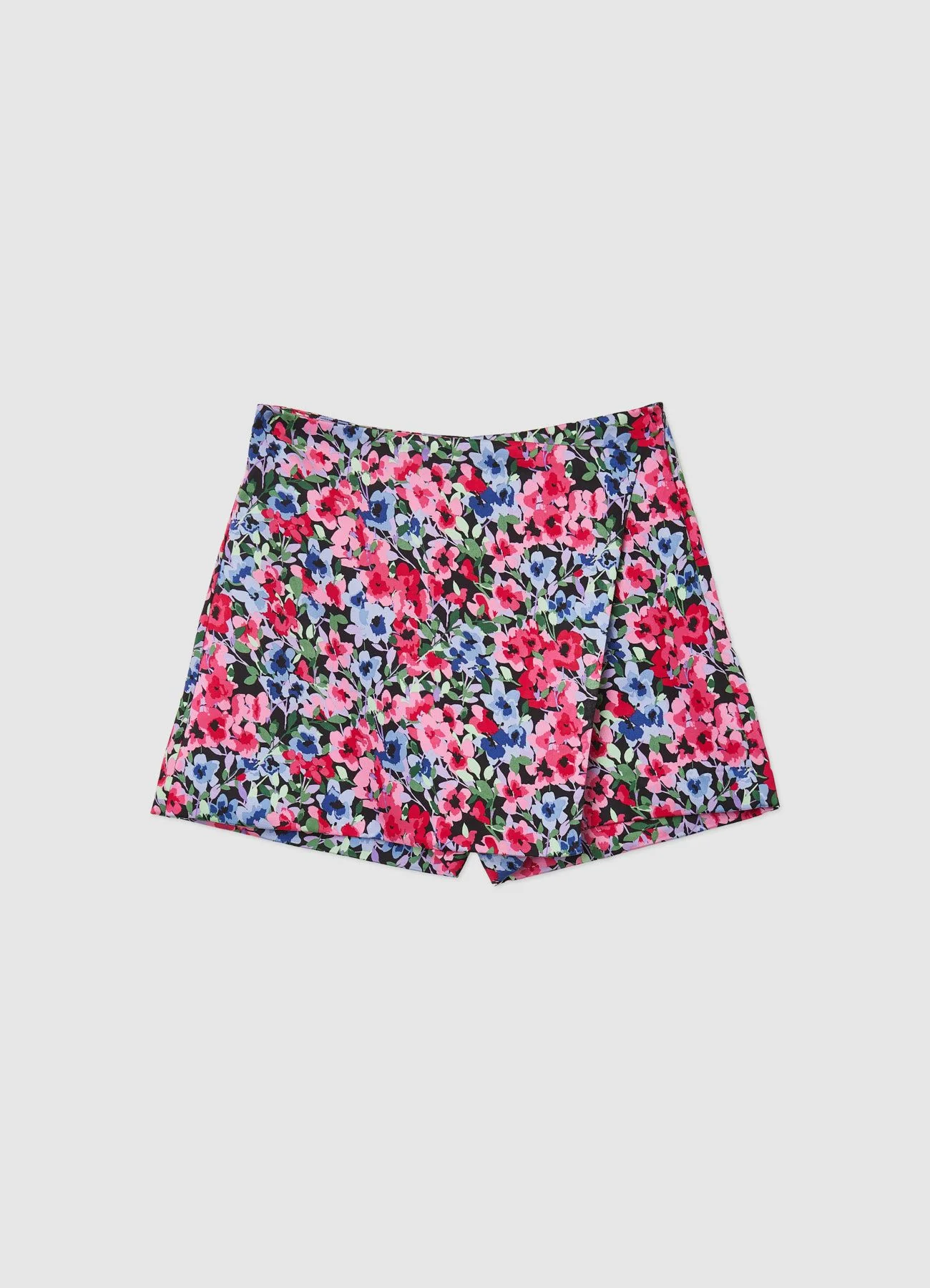 Gonna pantalone simil satin a fiori - Image 2