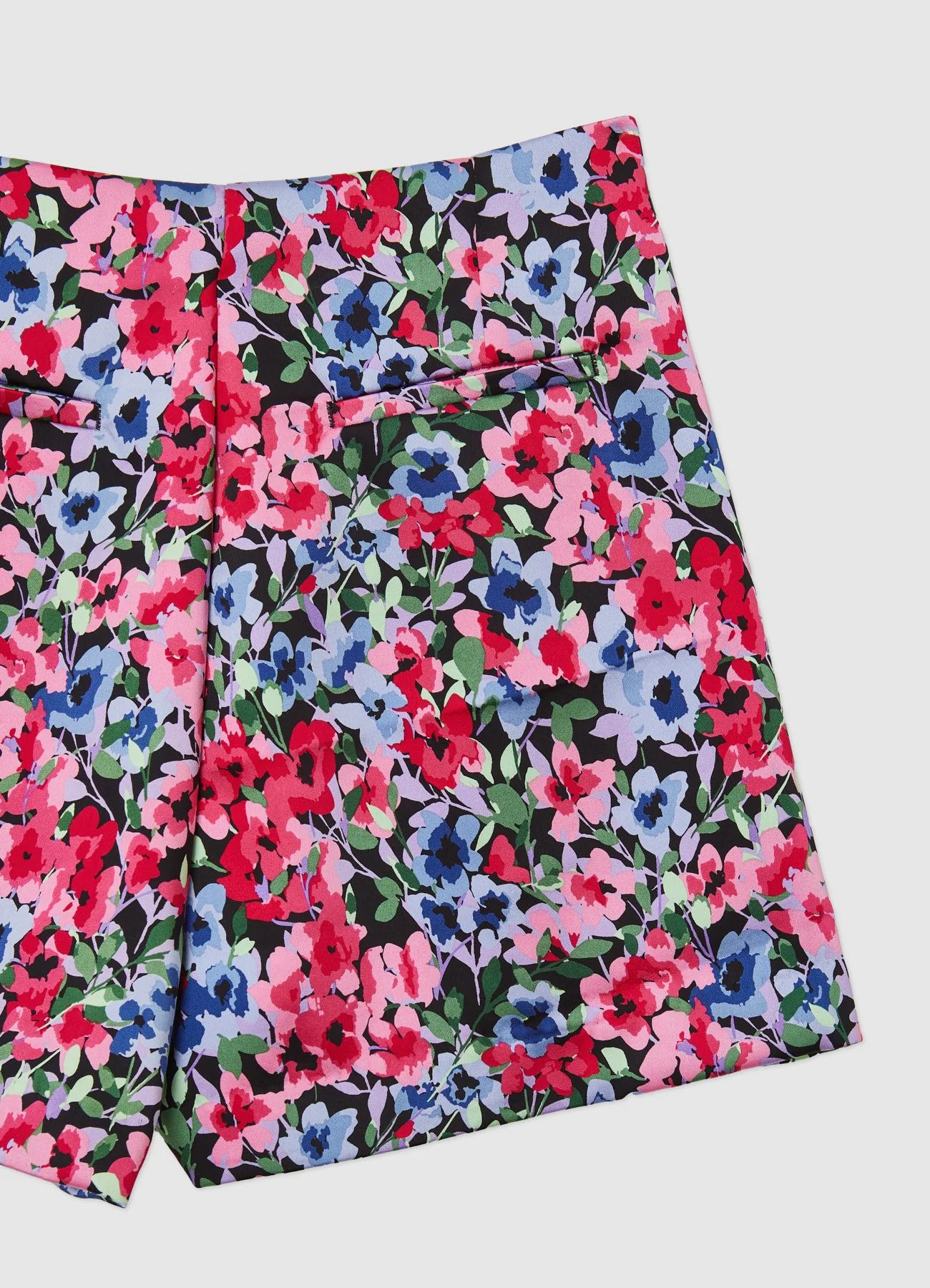 Gonna pantalone simil satin a fiori - Image 3