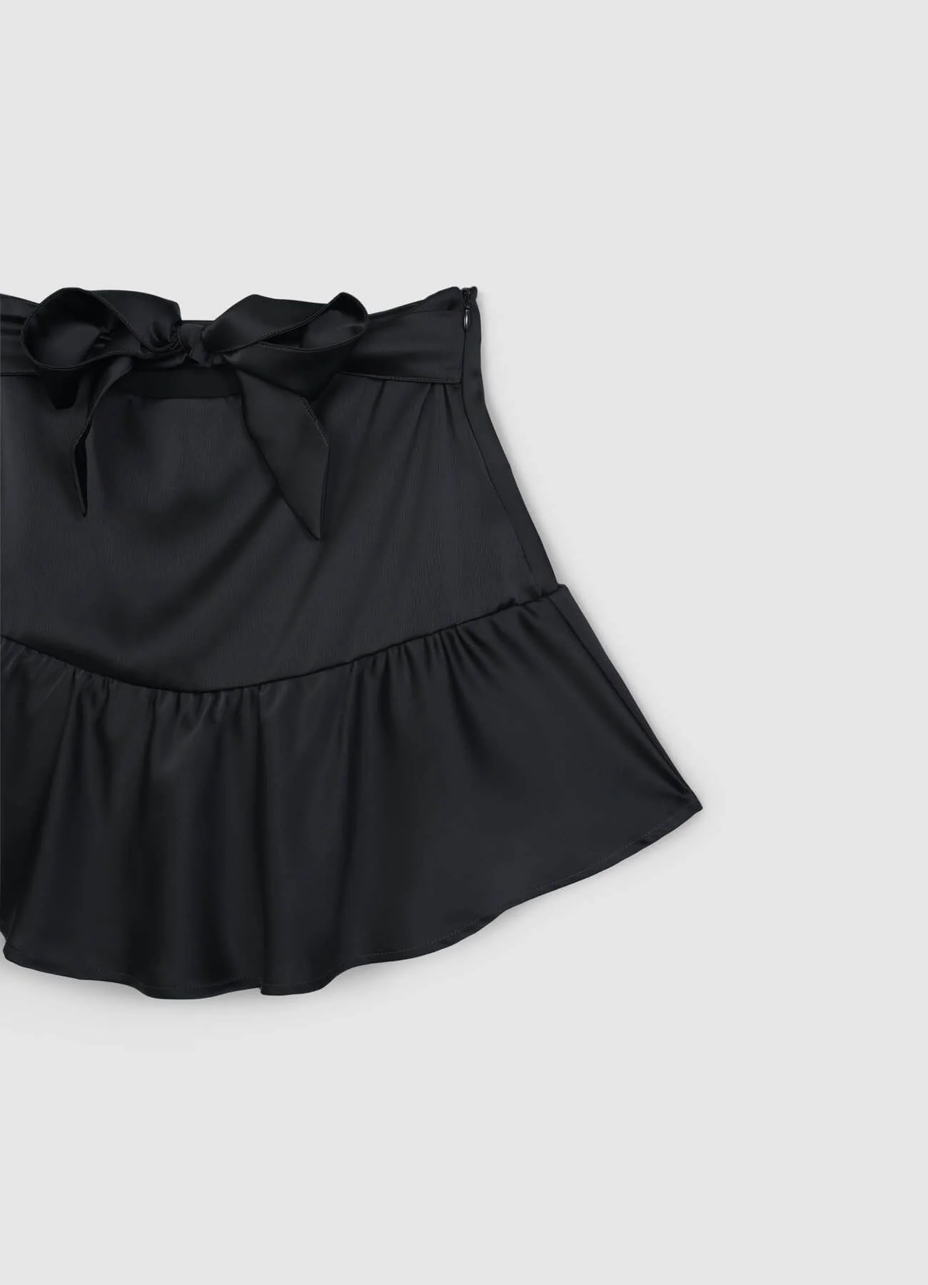 Gonna pantalone simil satin con volant - Image 6