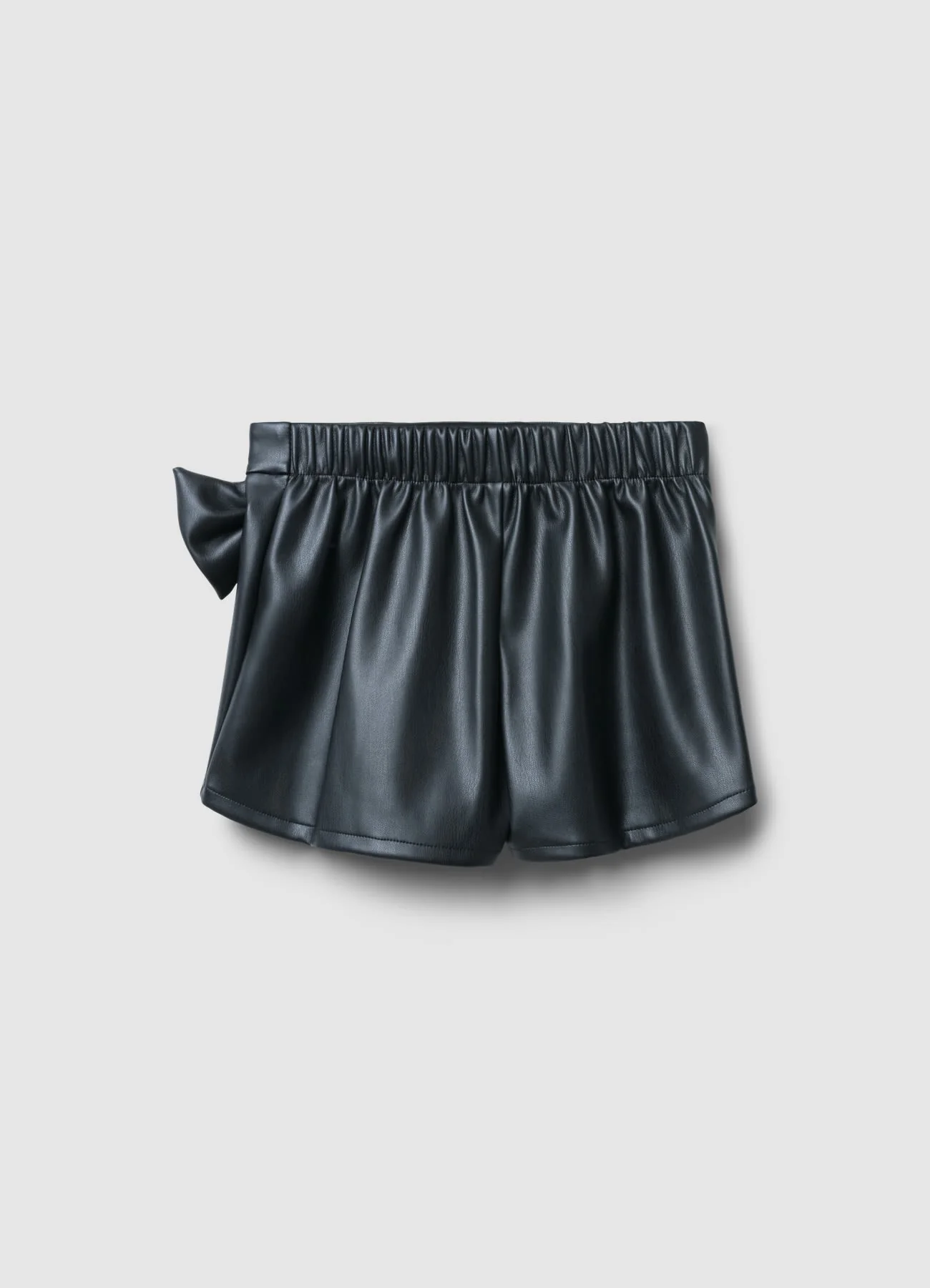 Gonna-pantalone similpelle con fiocco