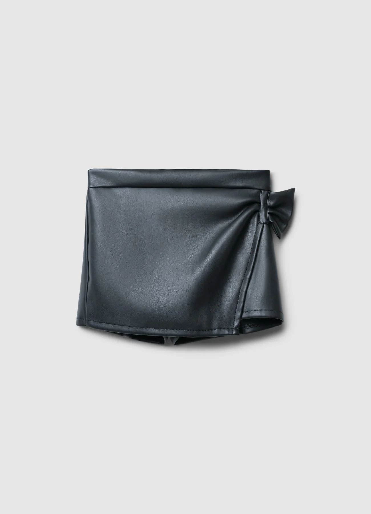Gonna-pantalone similpelle con fiocco - Image 2