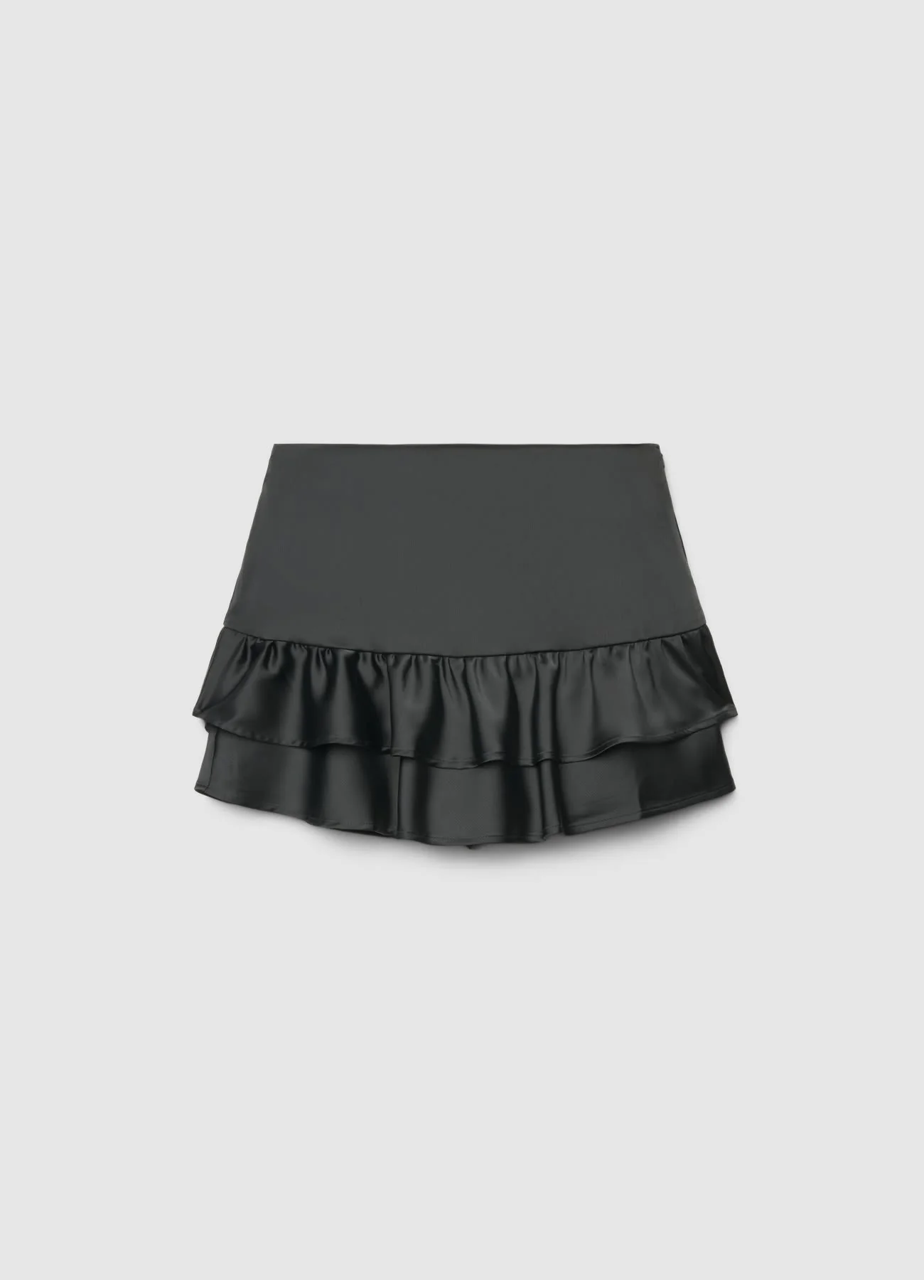 Gonna-pantalone similsatin con balze - Image 4