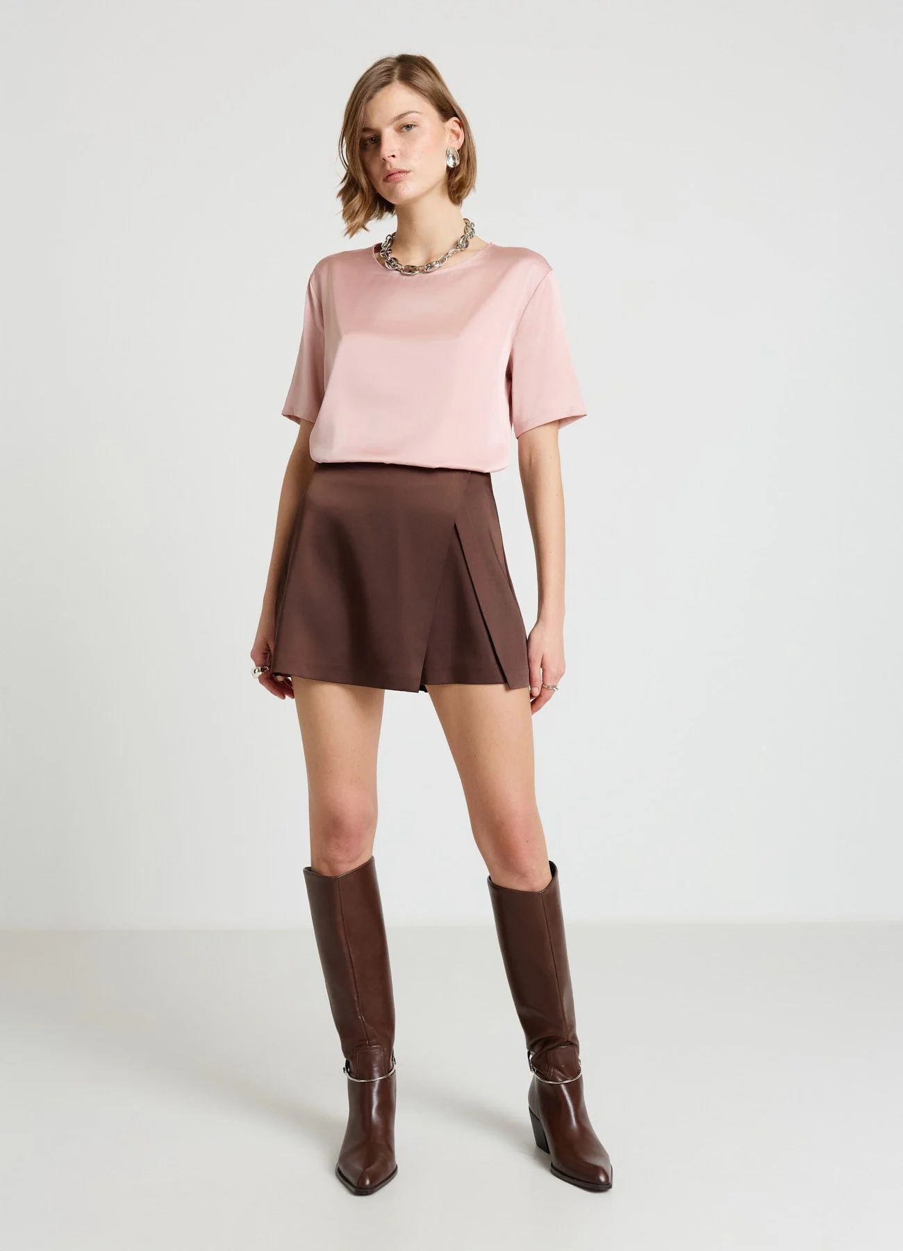 Gonna-pantalone similsatin - Image 2