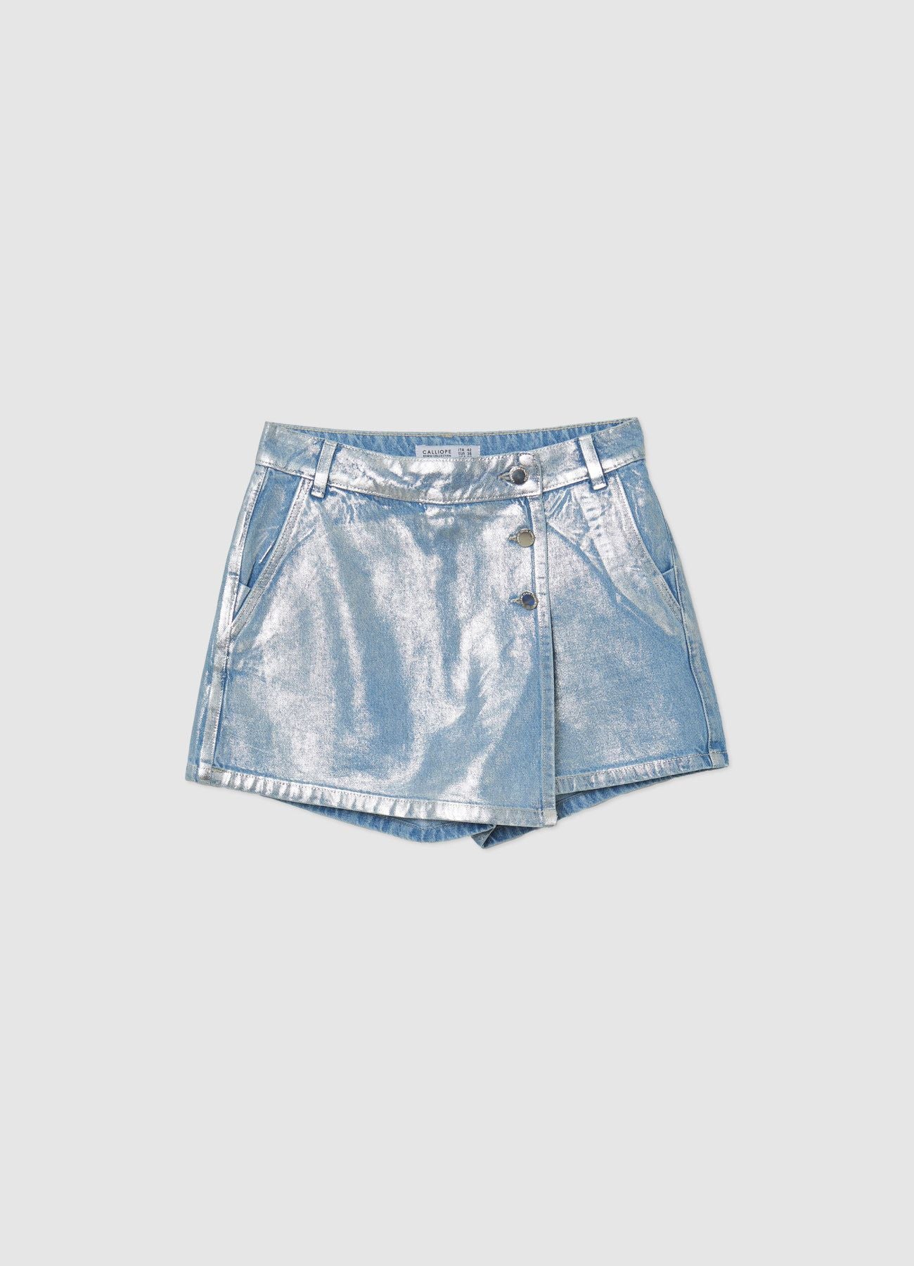 Gonna pantalone tessuto spalmato - Image 5