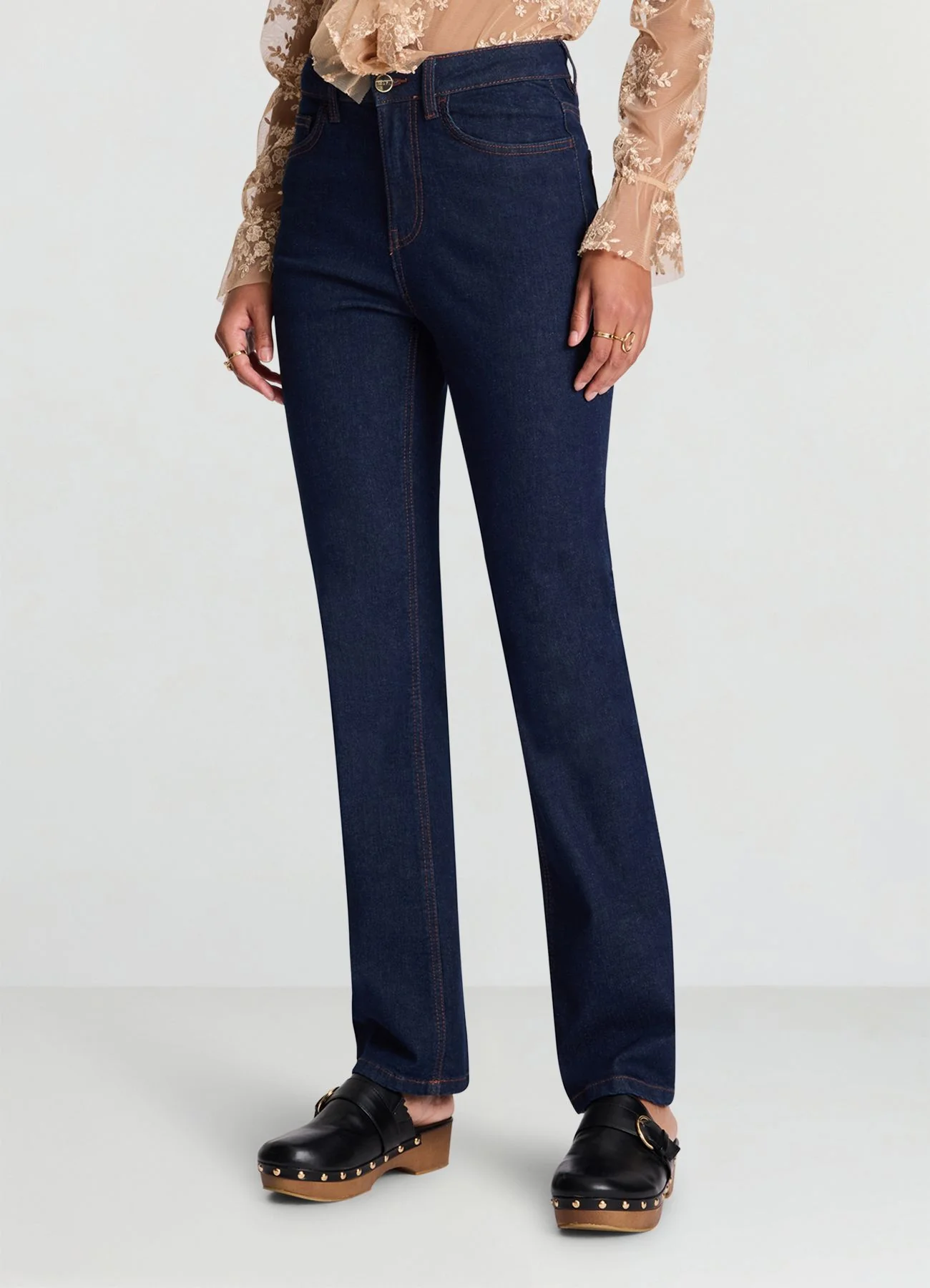 Jeans bootcut a vita alta - Image 2