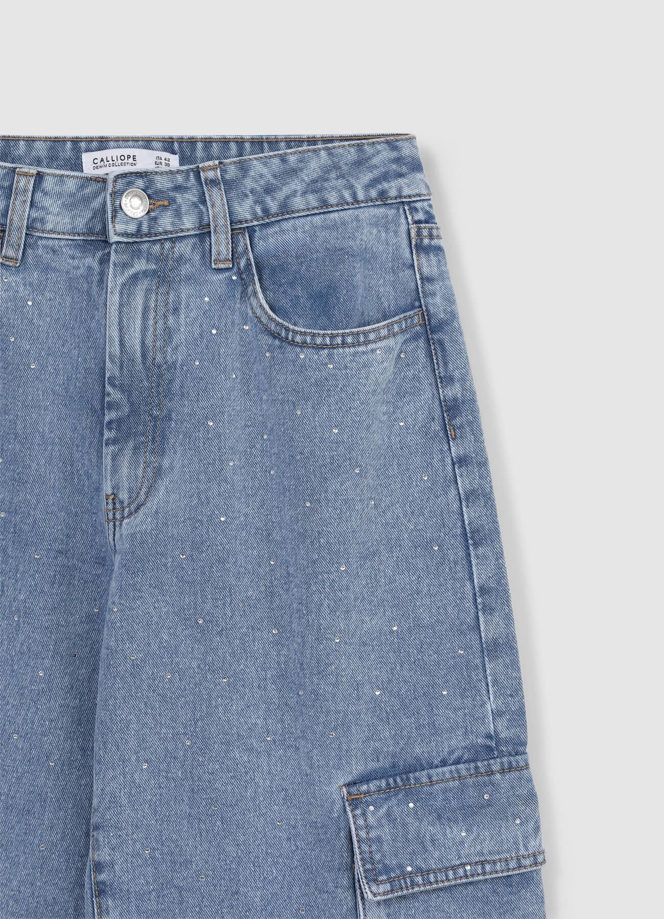 Jeans cargo con strass - Image 8