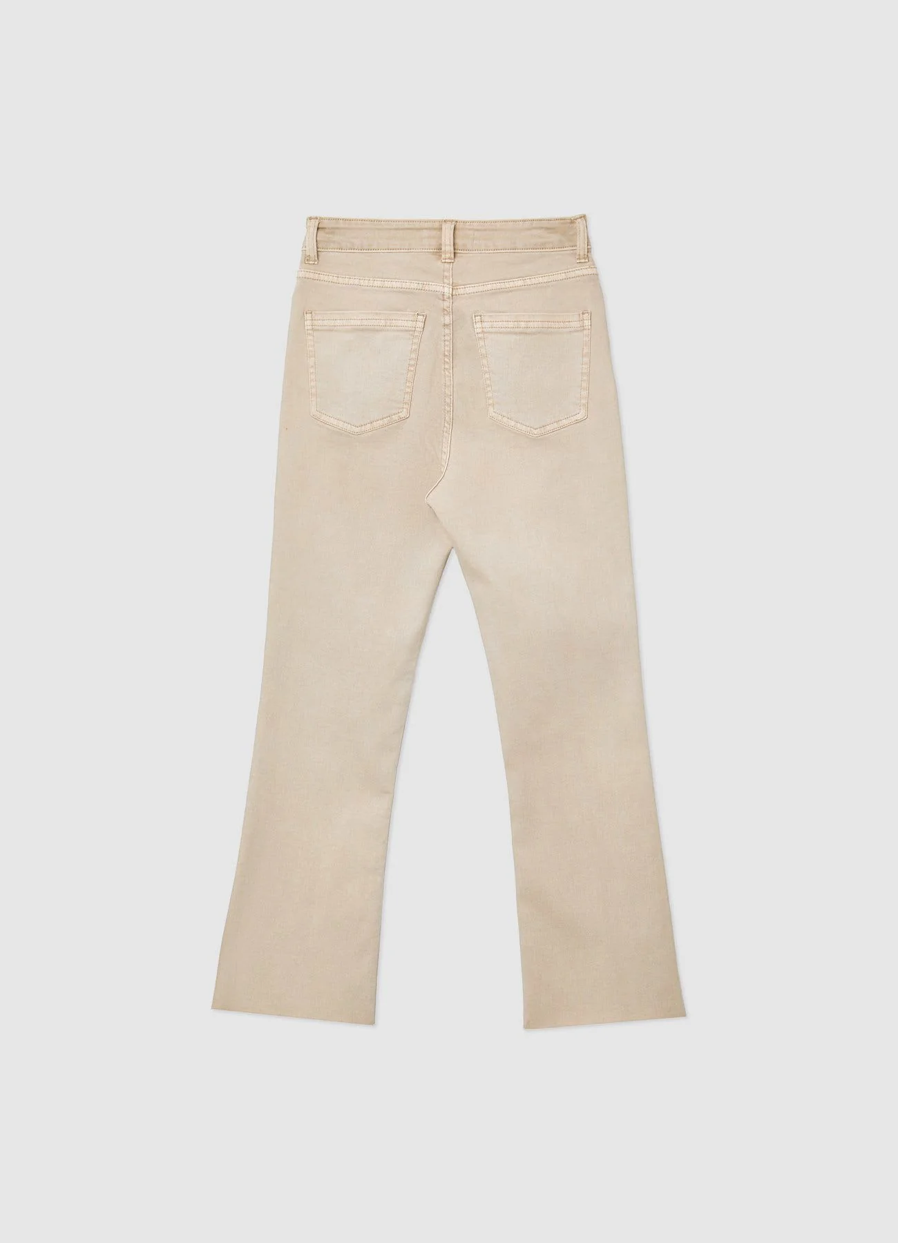 Jeans crop flare a tinta unita - Image 4