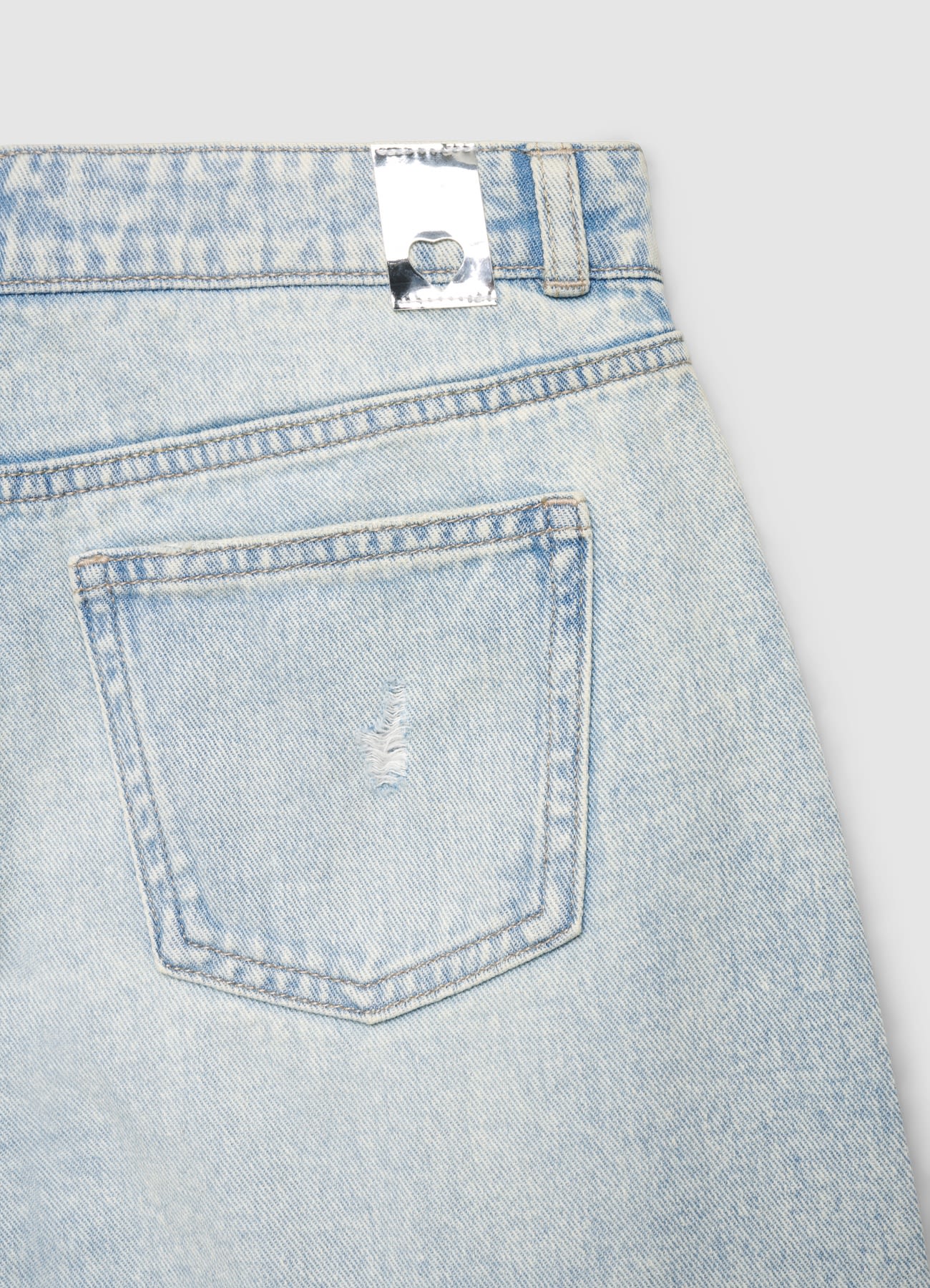 Jeans crop wide leg con catene di strass - Image 3