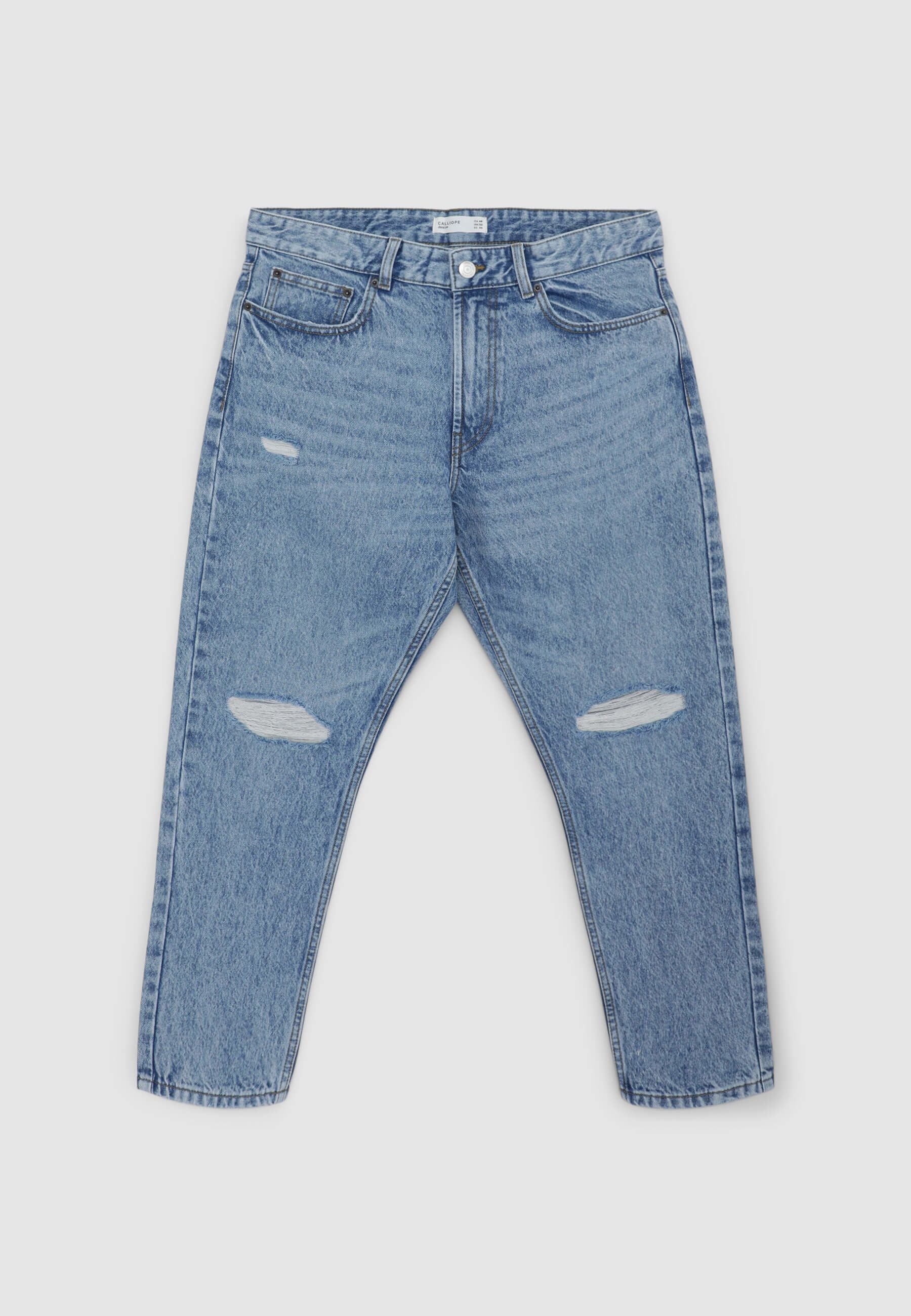 Jeans cropped con strappi - Image 4