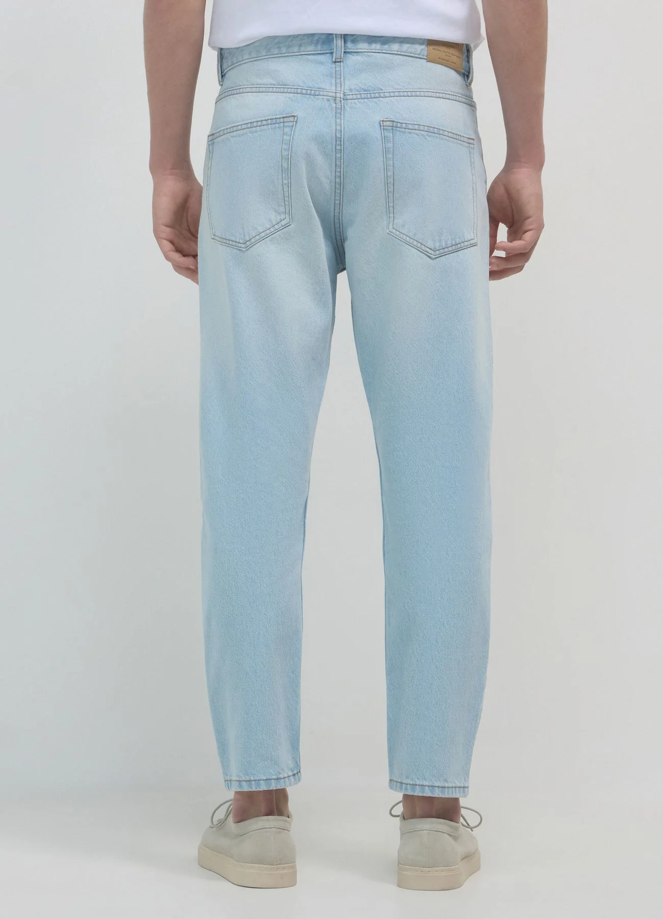 Jeans cropped effetto slavato