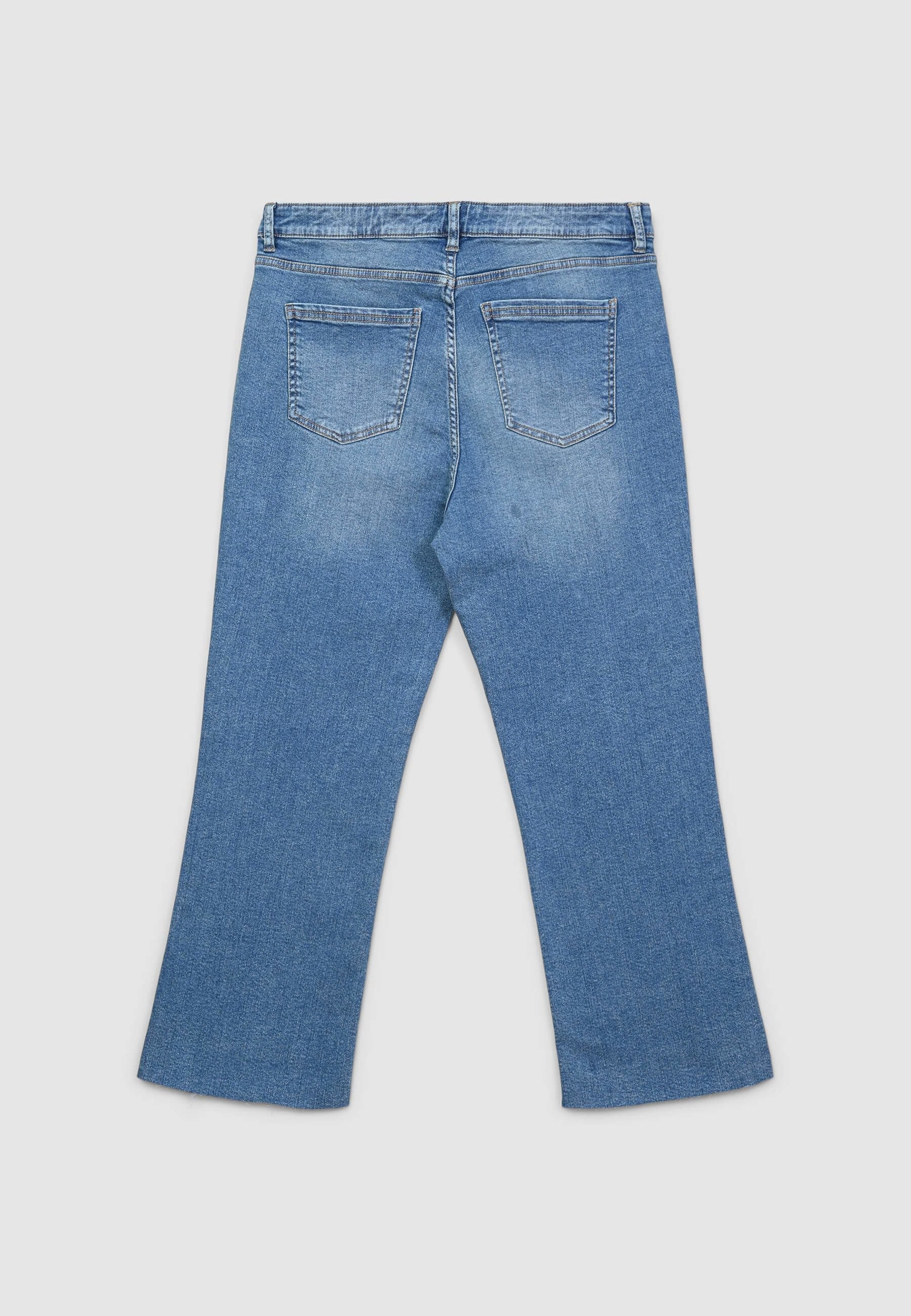 Jeans cropped flare effetto sabbiato - Image 5