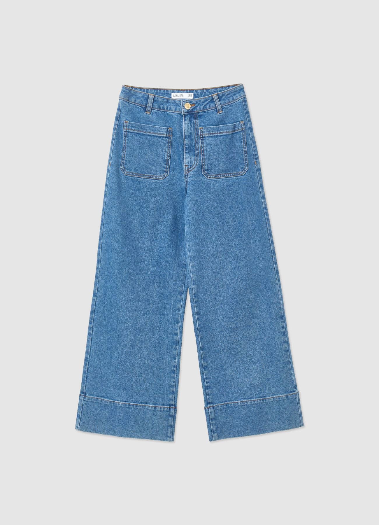 Jeans culotte con tasche frontali - Image 4