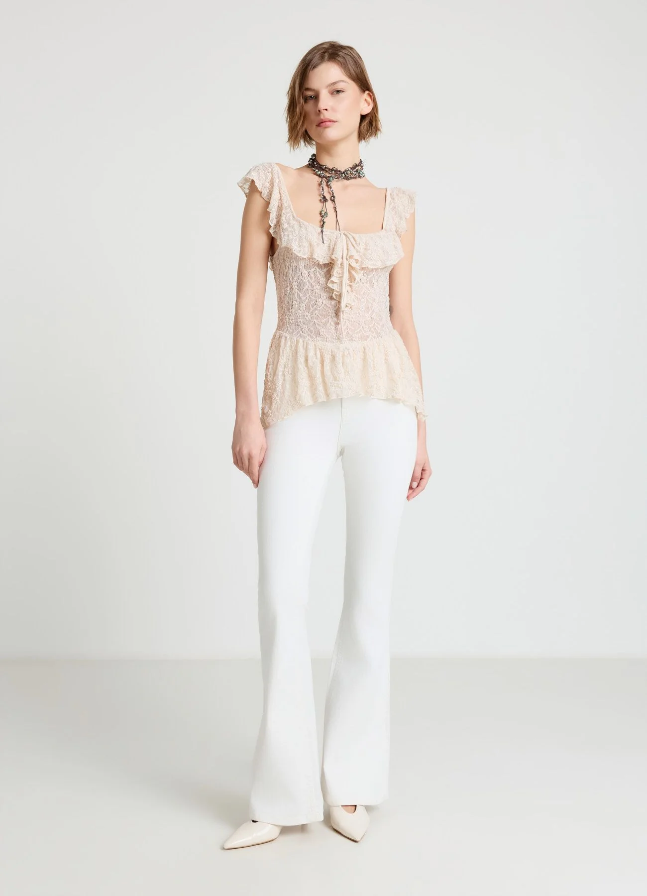 Jeans flare a vita media