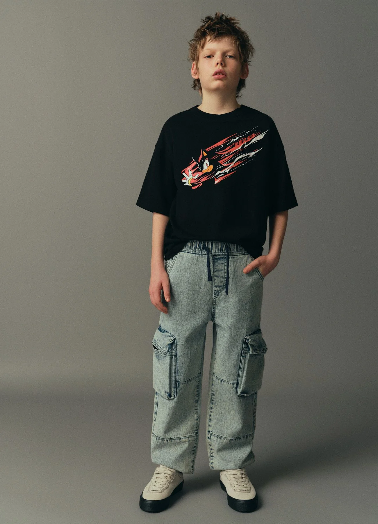 Jeans jogger cargo con coulisse - Image 5