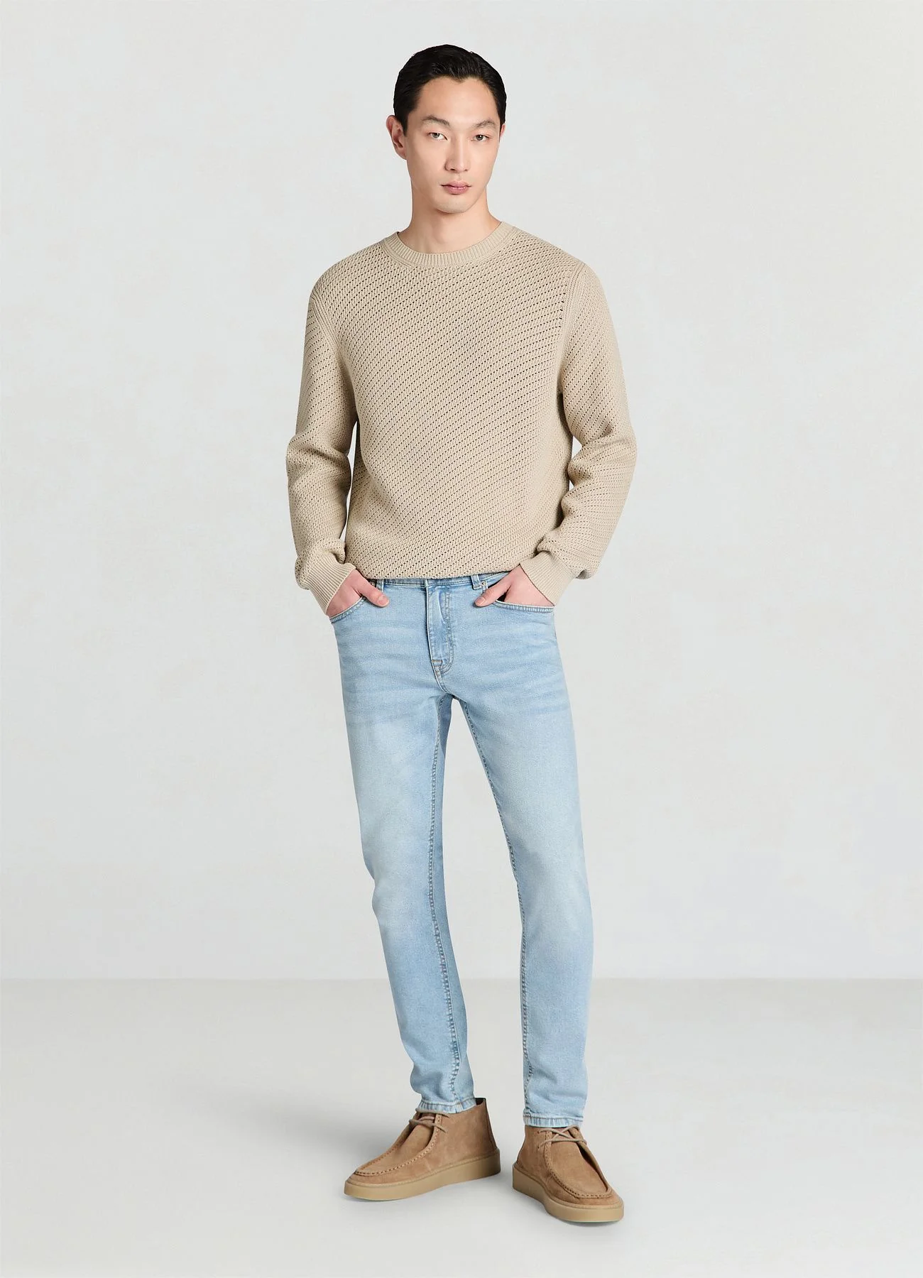 Jeans skinny effetto slavato