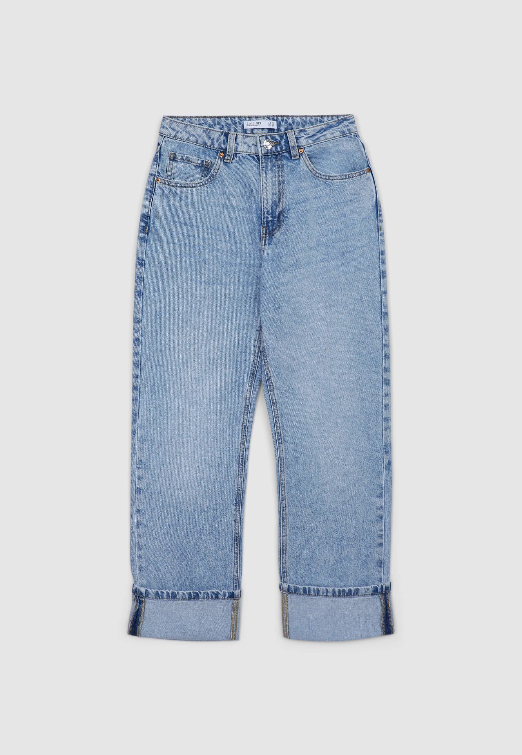 Jeans straight con risvolto - Image 5