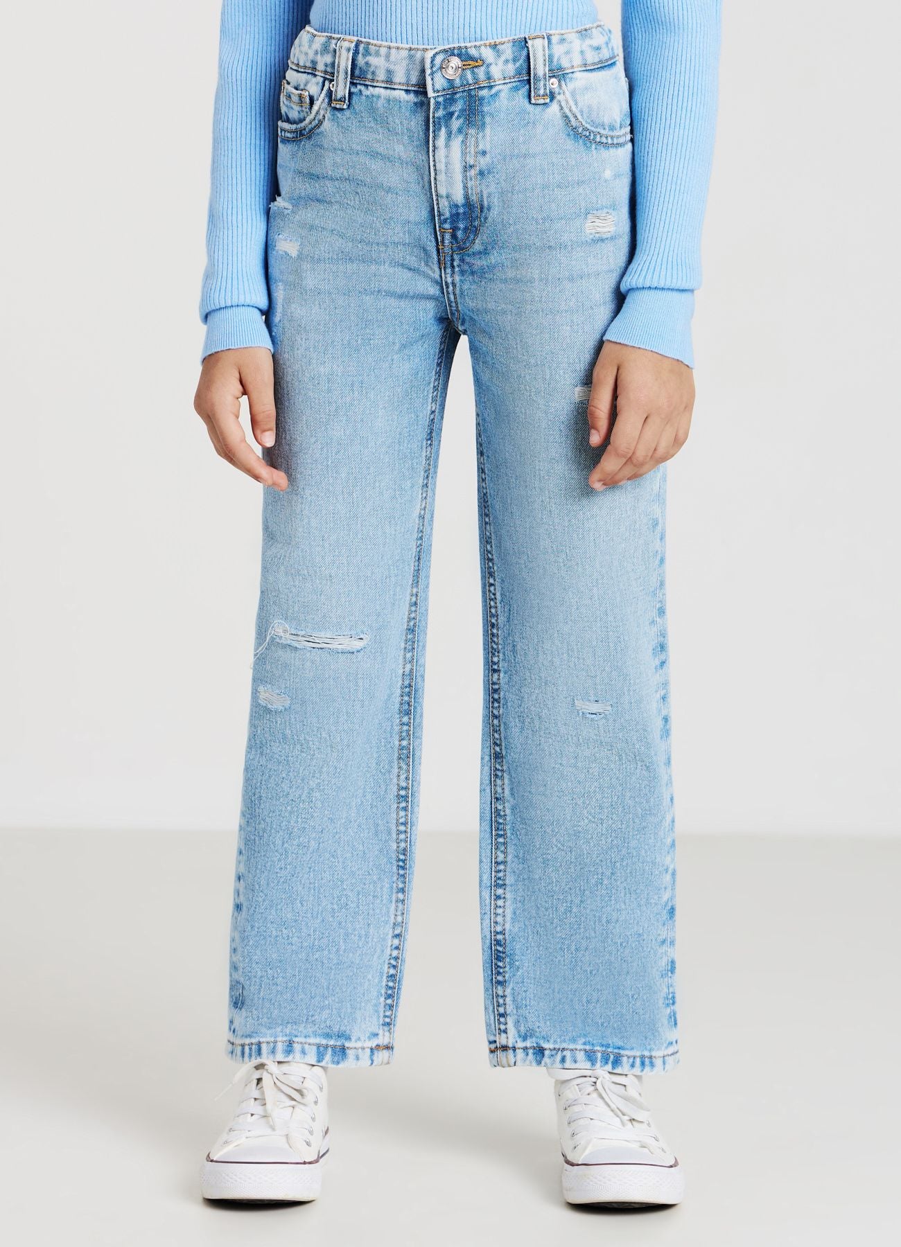 Jeans straight con strappi - Image 2