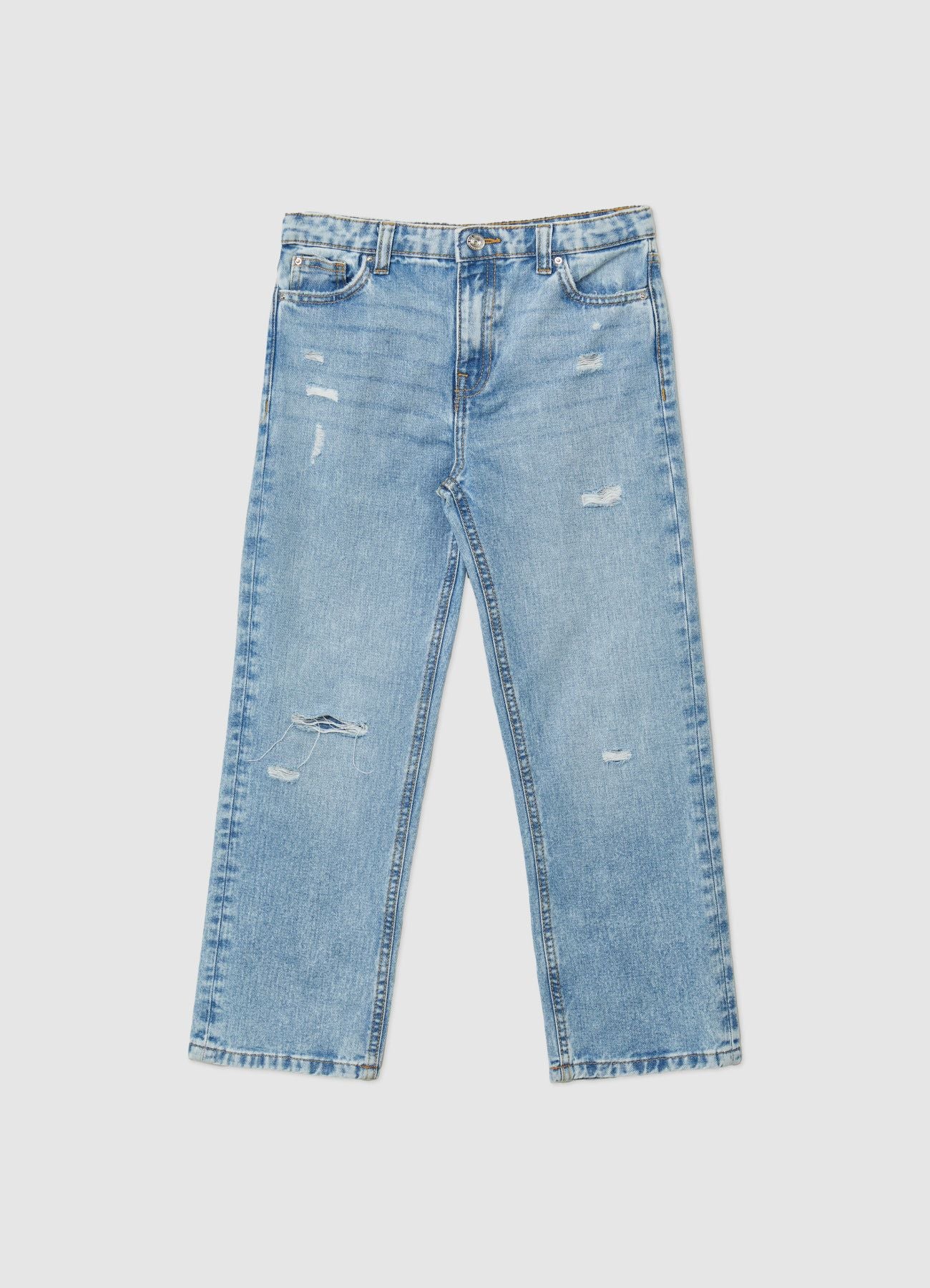 Jeans straight con strappi - Image 5