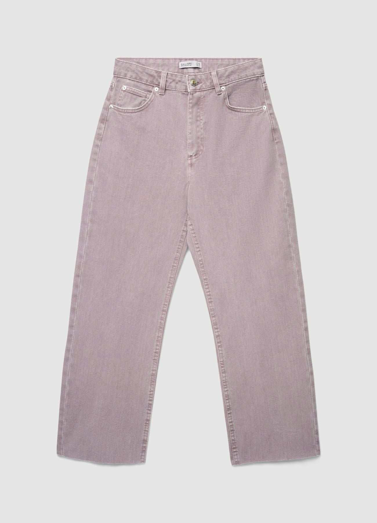 Jeans straight crop a tinta unita - Image 6