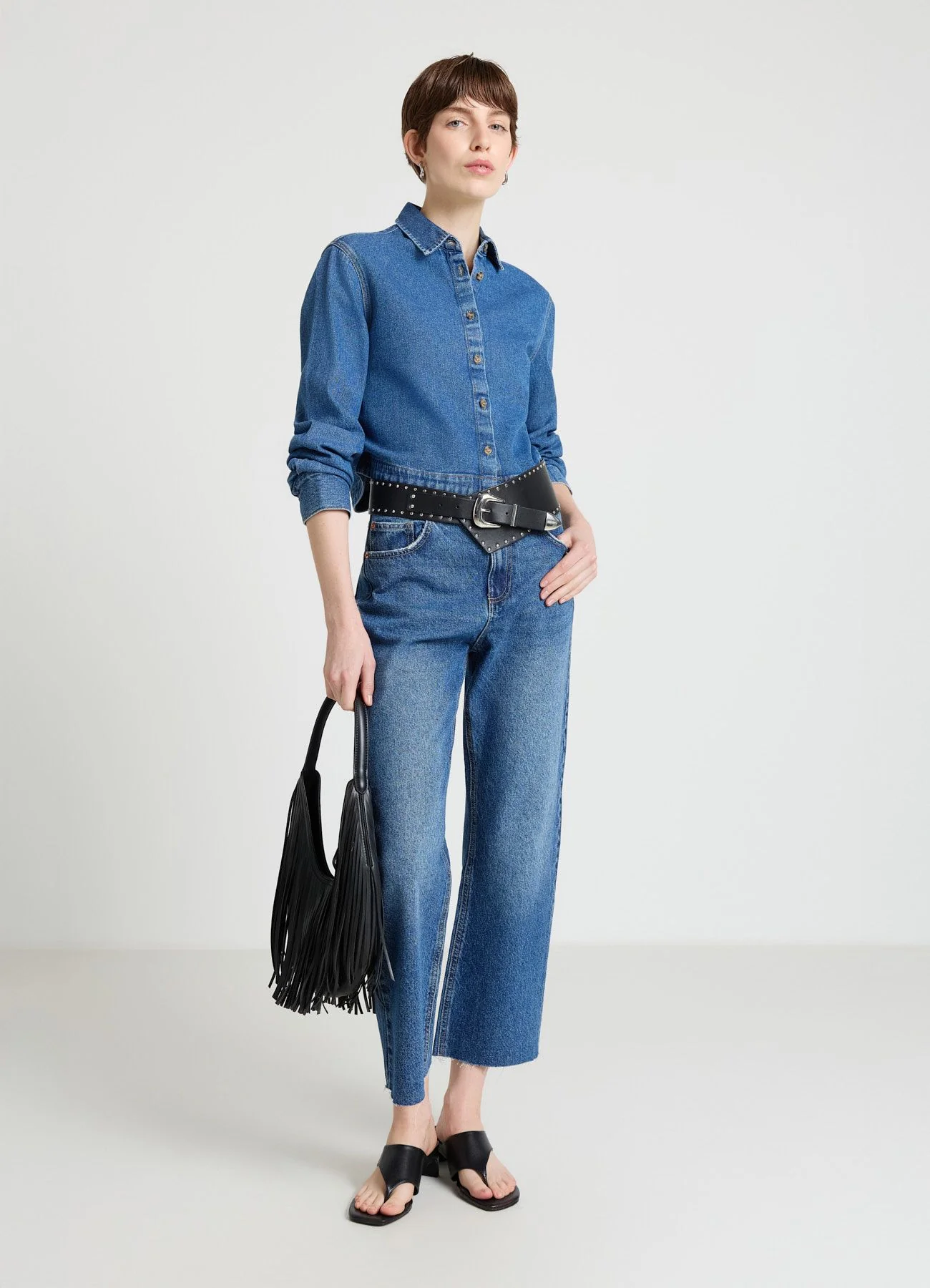 Jeans straight cropped fit