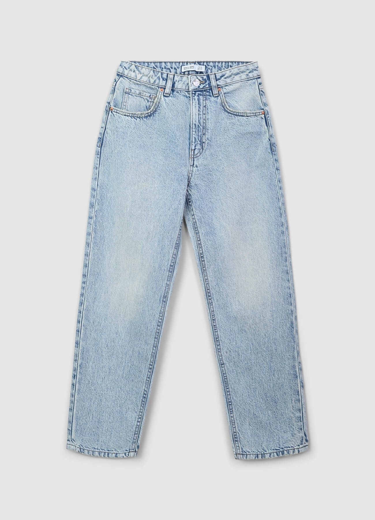 Jeans straight effetto sabbiato - Image 4