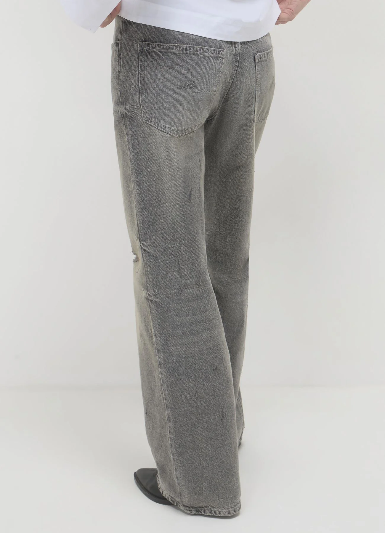 Jeans straight effetto slavato - Image 2