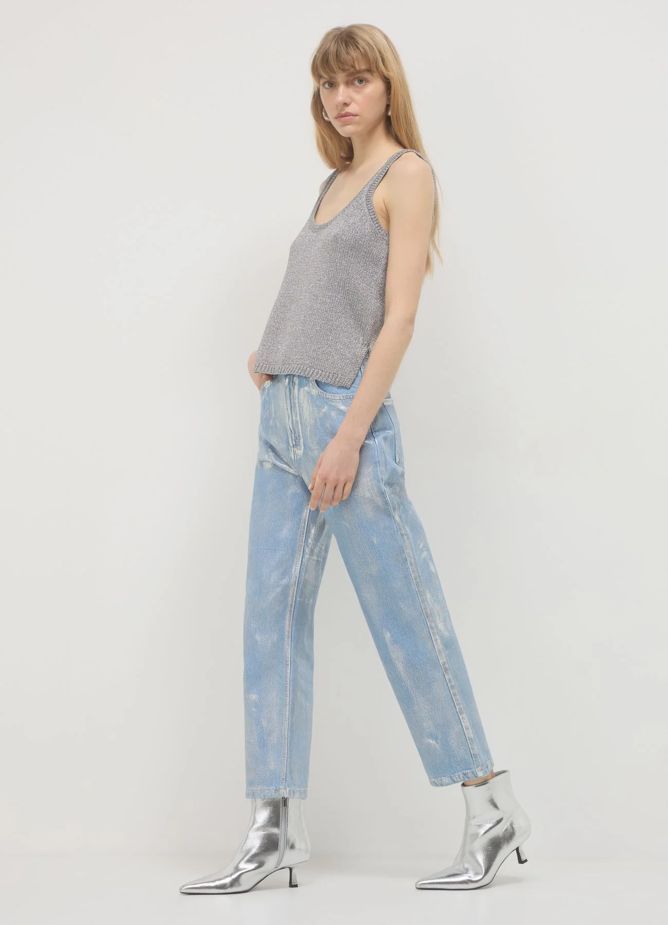 Jeans straight effetto spalmato - Image 3