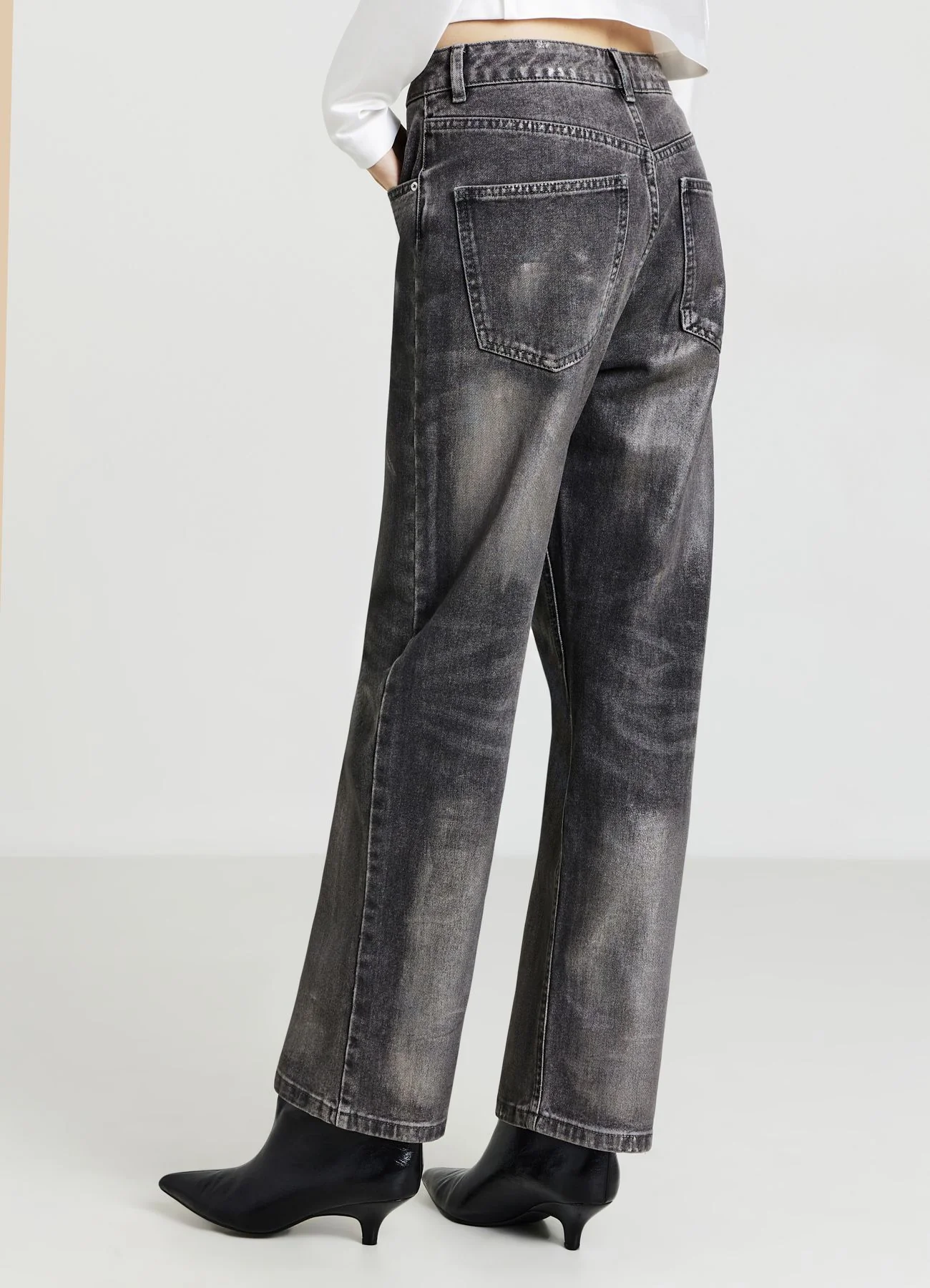Jeans straight effetto spalmato - Image 2