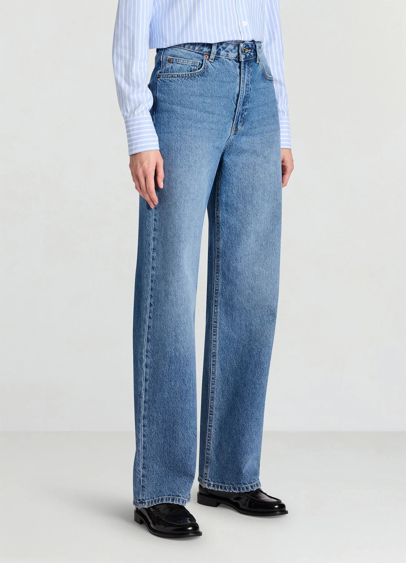 Jeans wide leg a vita alta