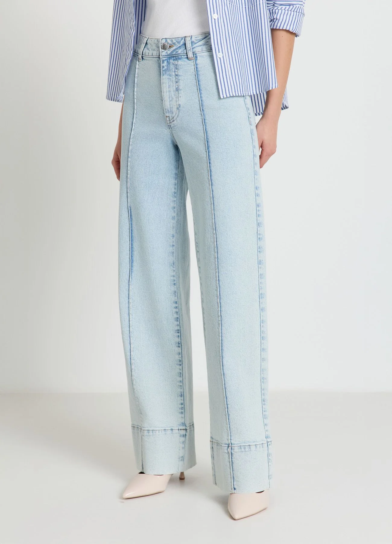 Jeans wide leg con cuciture - Image 3