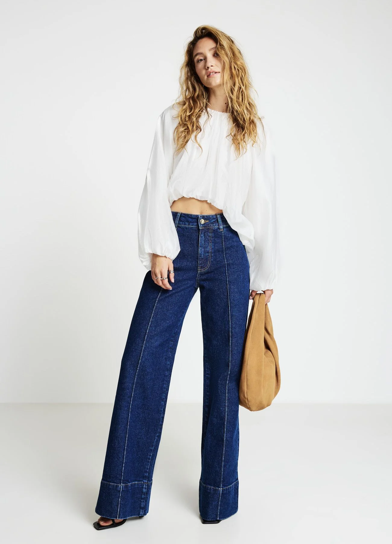 Jeans wide leg con cuciture - Image 3