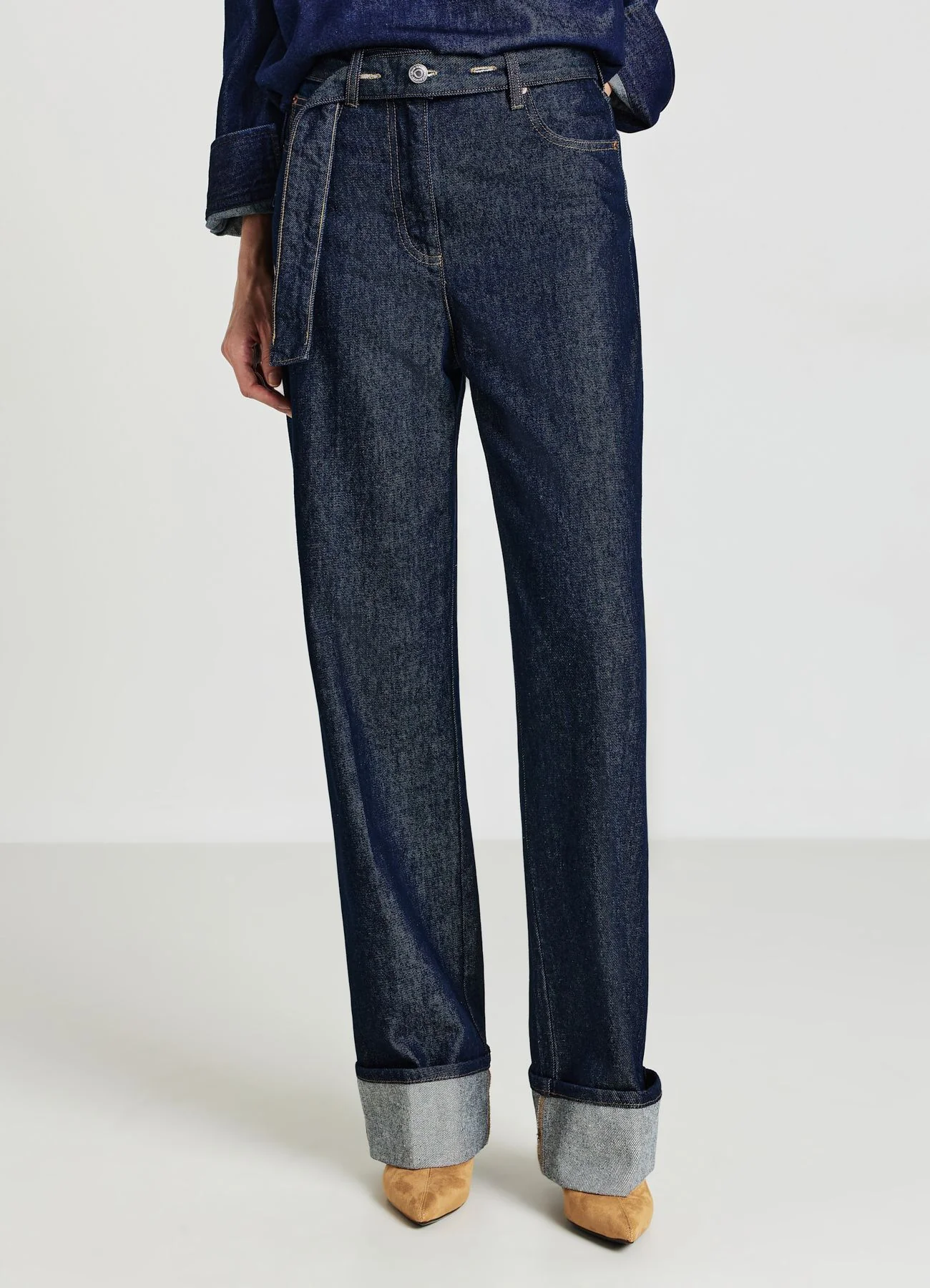 Jeans wide leg con risvolto - Image 3