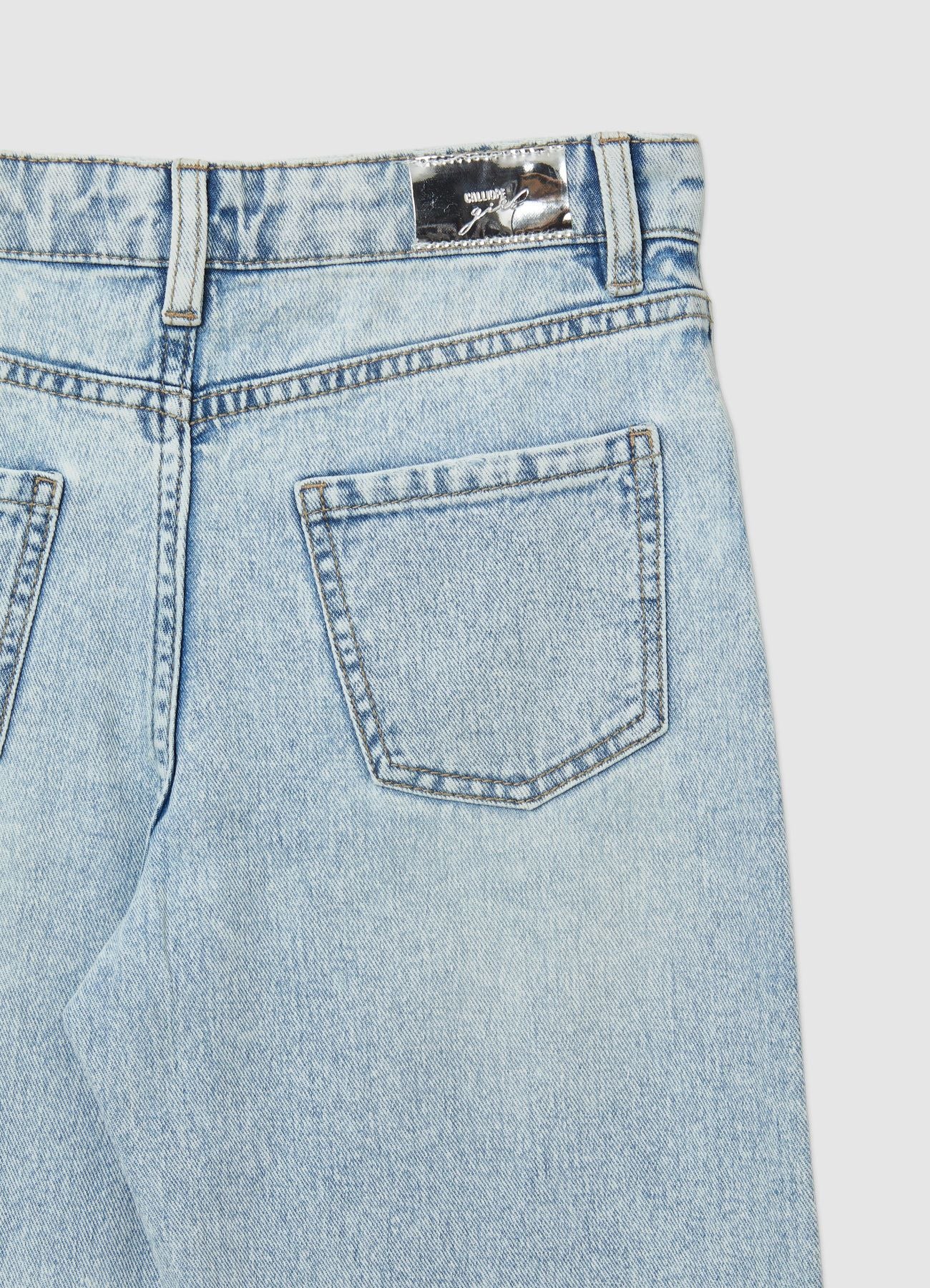Jeans wide leg con strass
