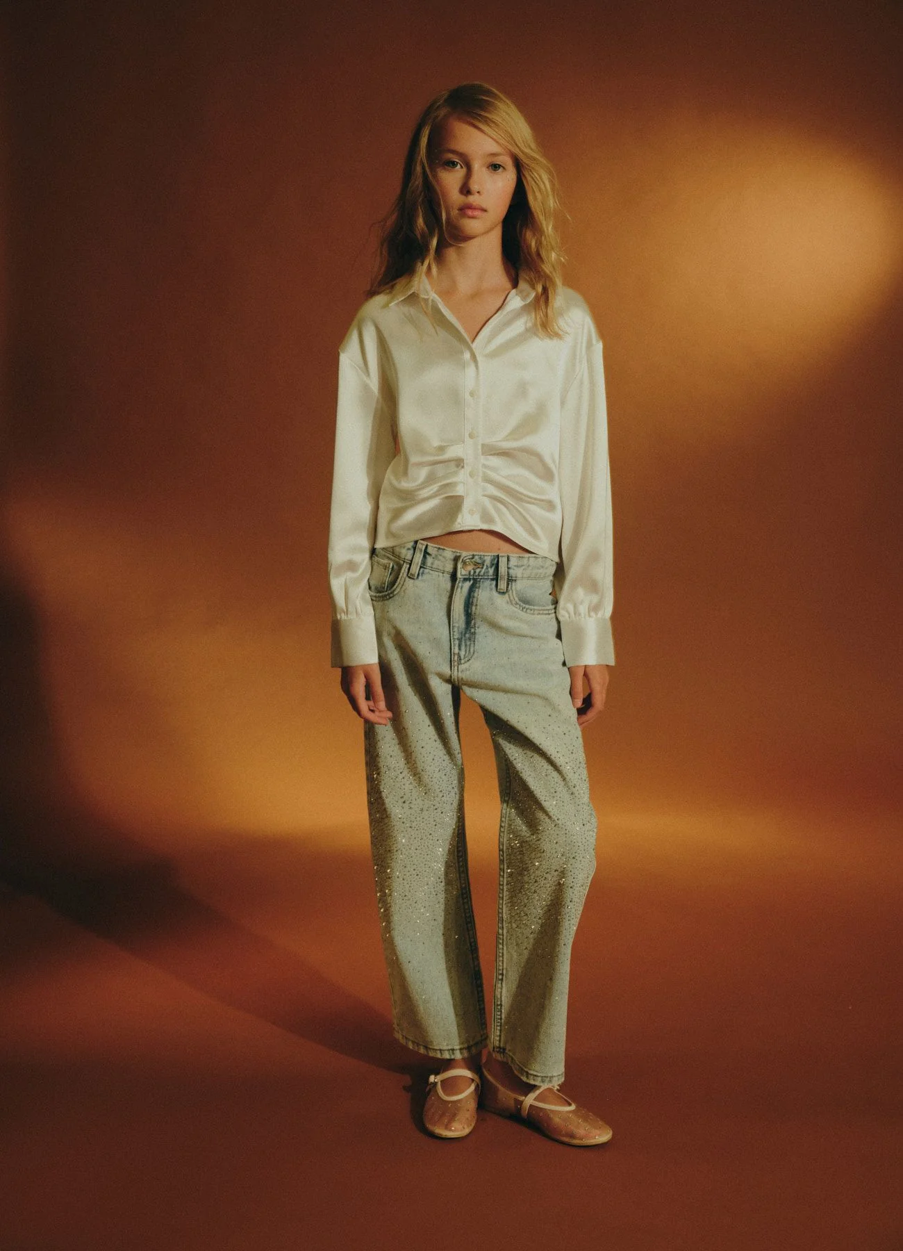 Jeans wide leg con strass - Image 4