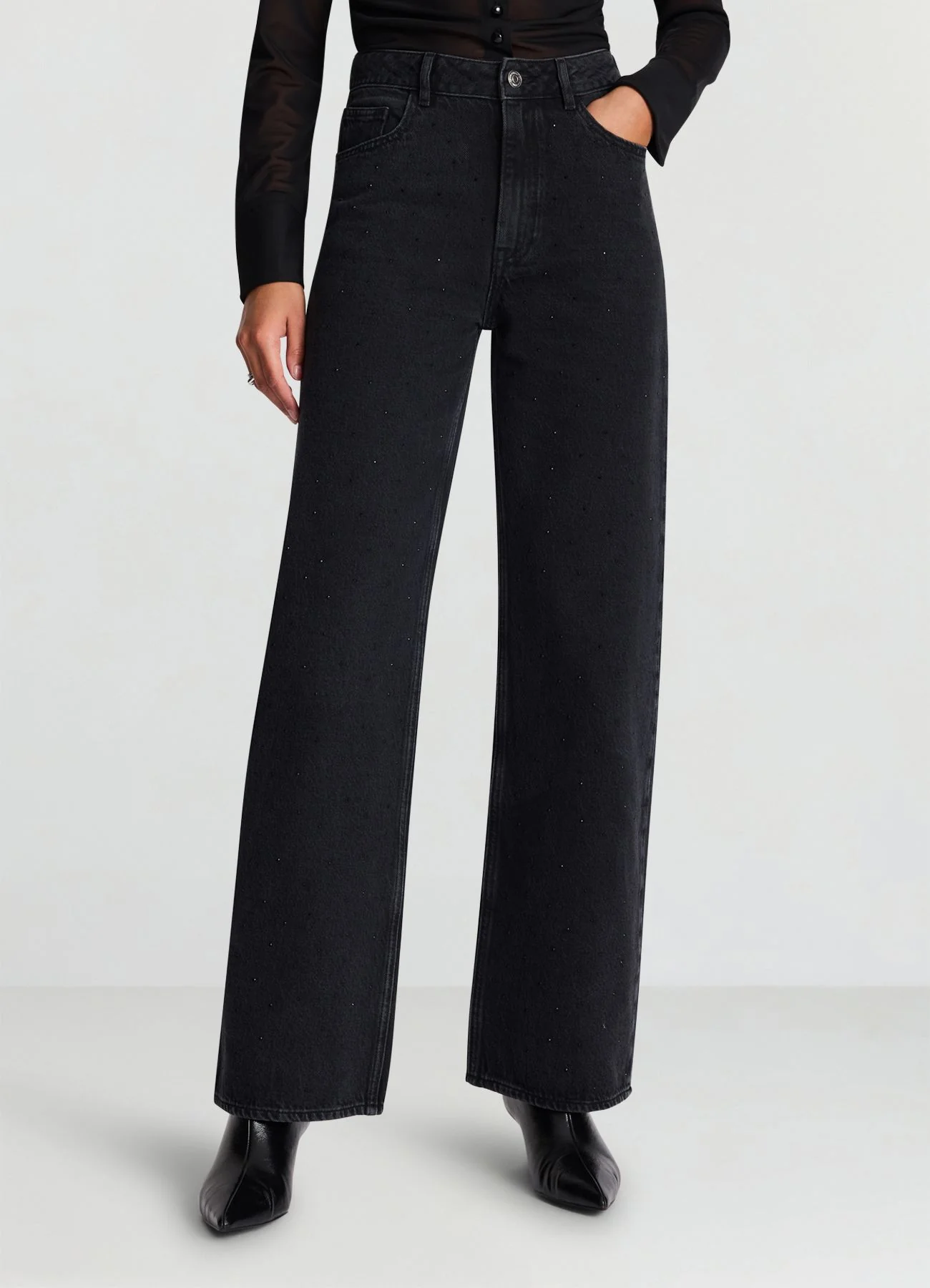 Jeans wide leg con strass - Image 3