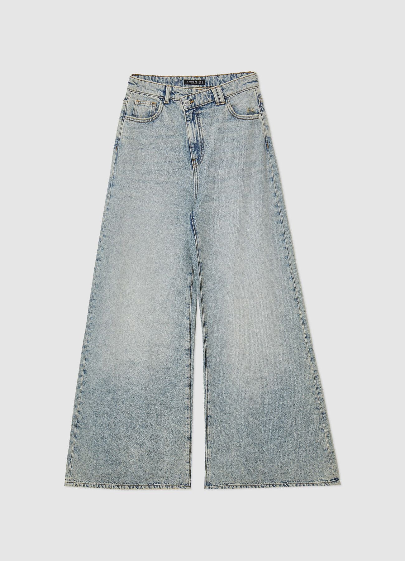 Jeans wide leg effetto sabbiato - Image 4