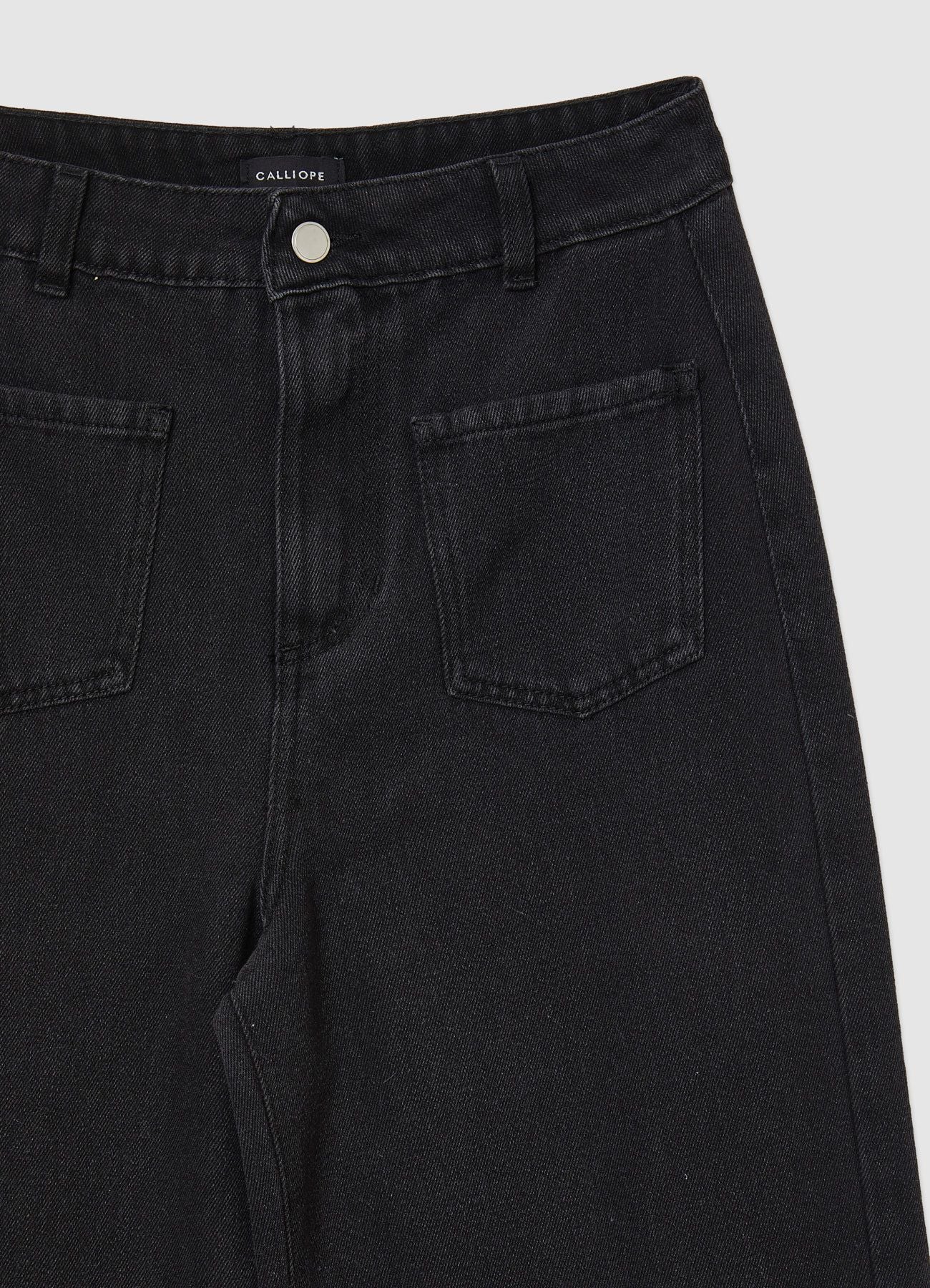 Jeans wide leg tasche applicate - Image 6