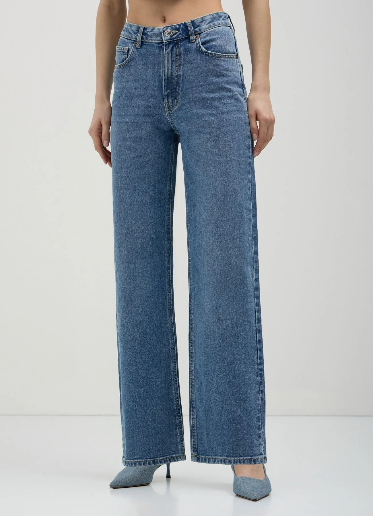 Jeans wide leg vita alta