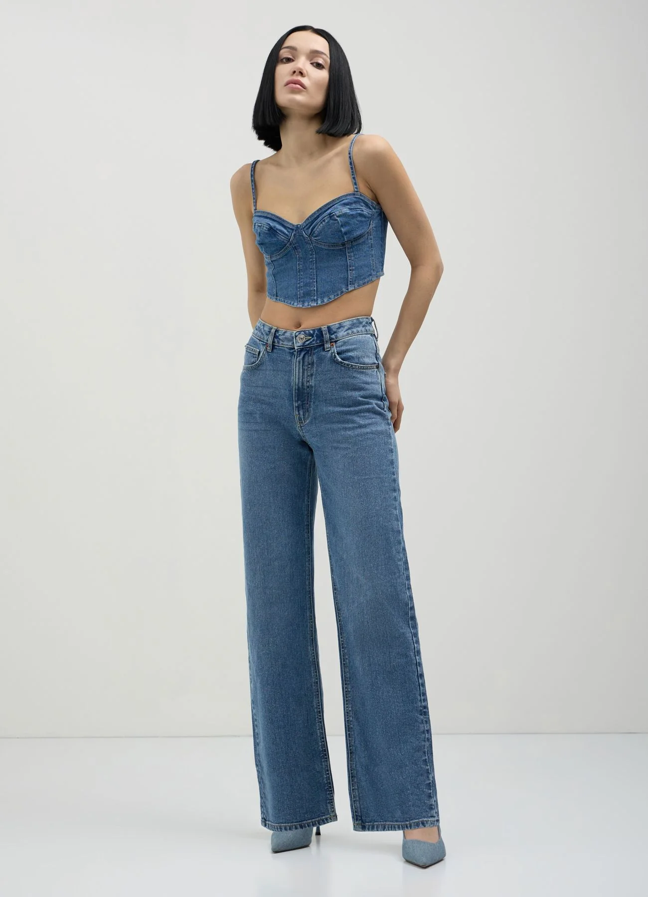 Jeans wide leg vita alta - Image 2