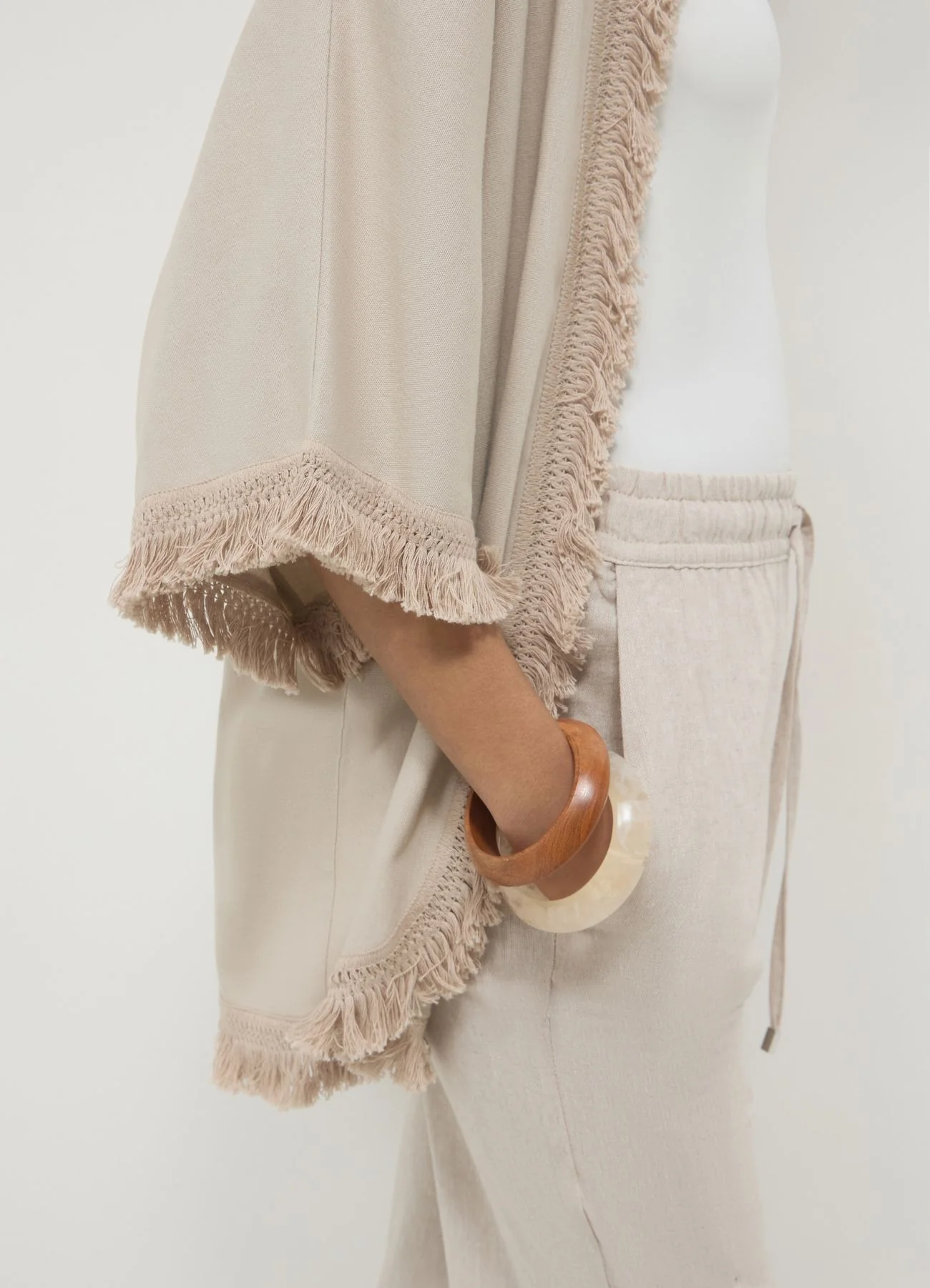 Kimono frange misto lino - Image 2