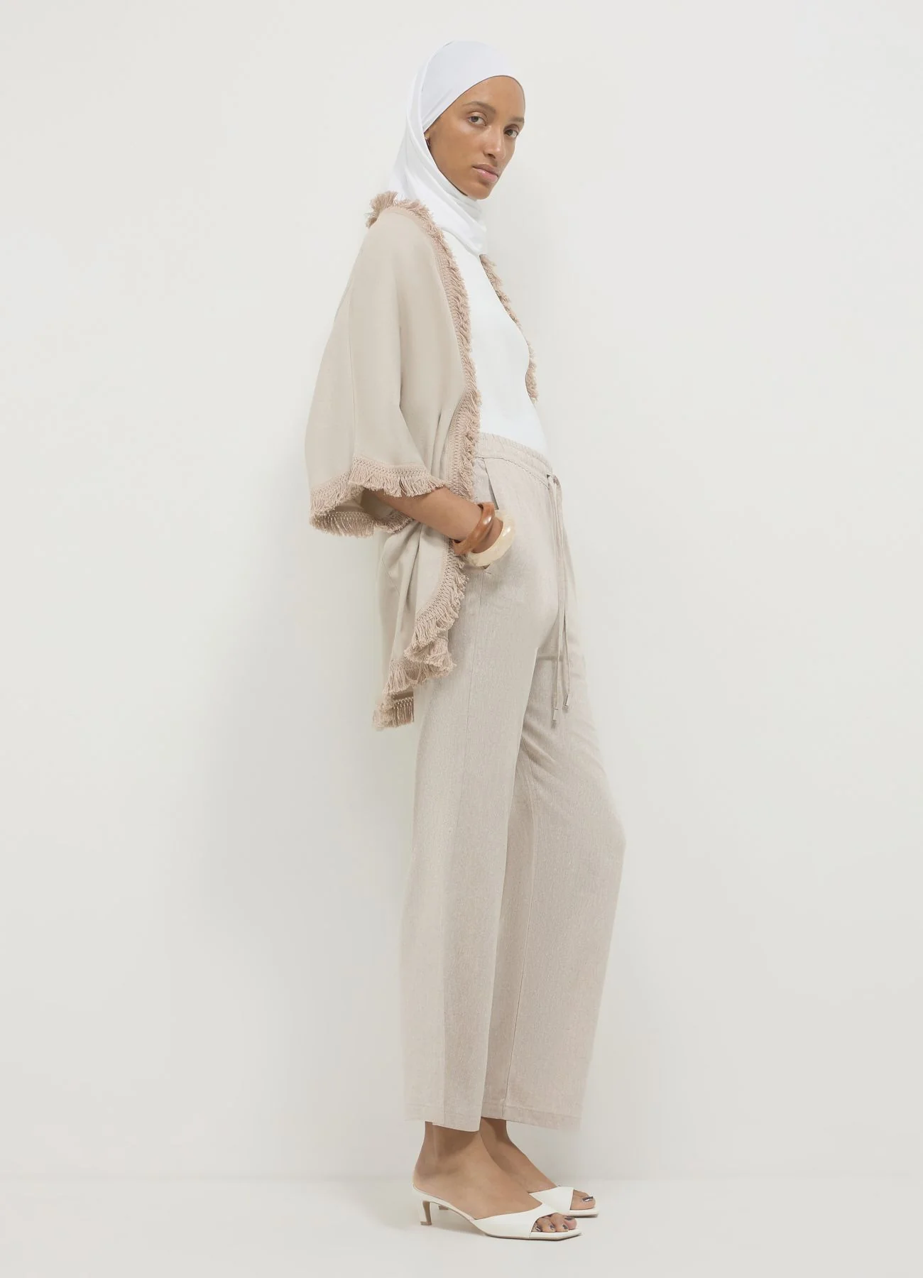 Kimono frange misto lino - Image 3