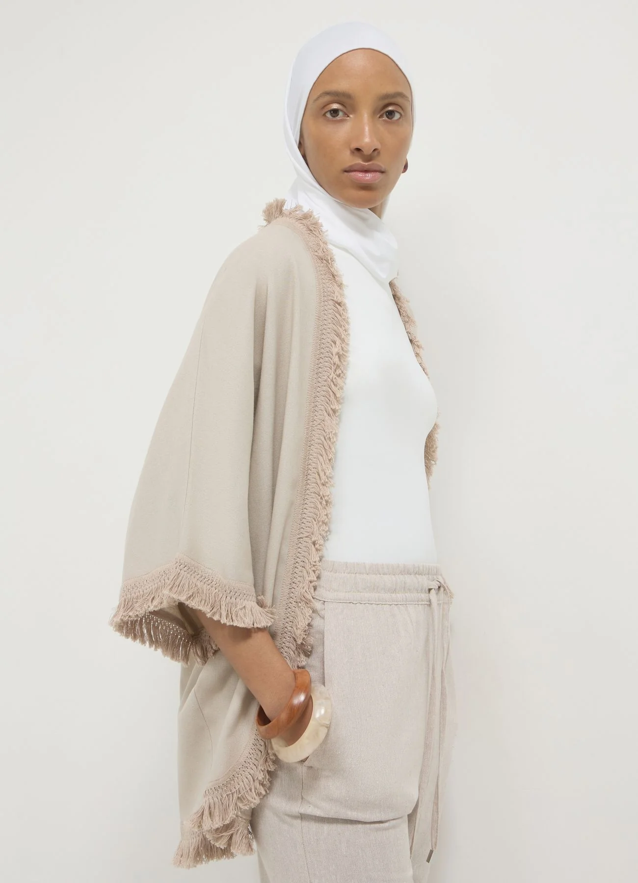 Kimono frange misto lino - Image 4