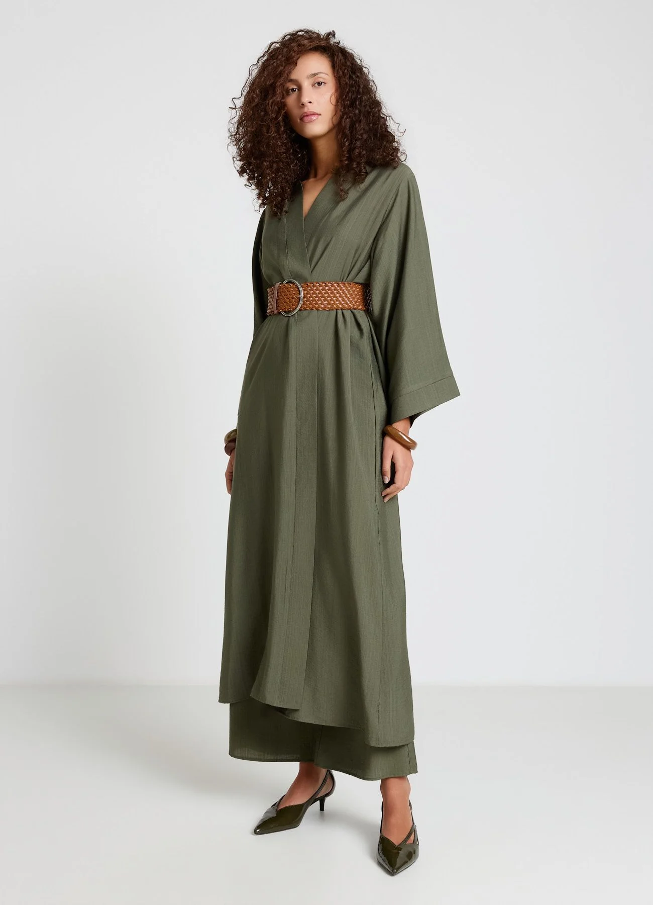Kimono lungo a tinta unita