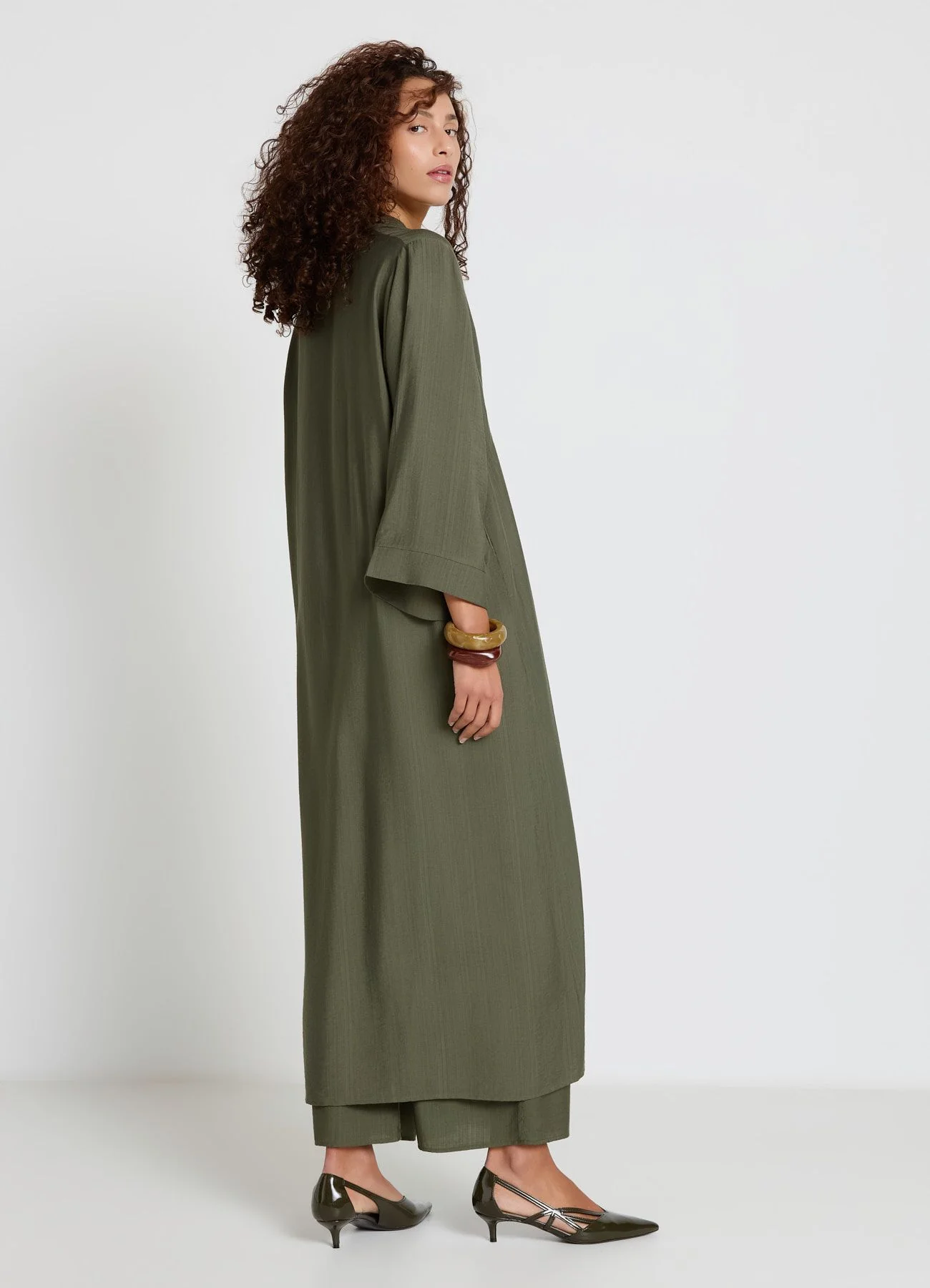 Kimono lungo a tinta unita - Image 2