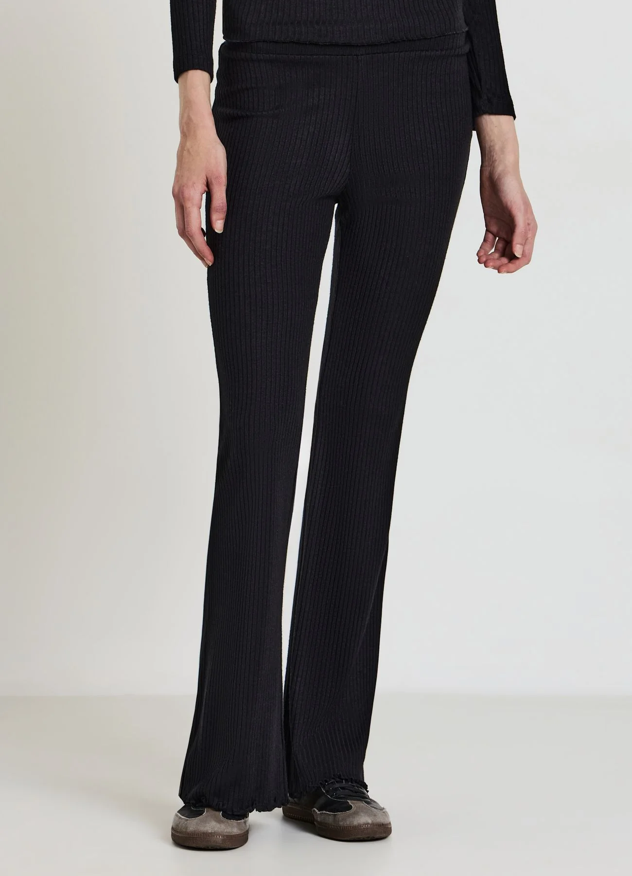 Leggings zampa a costine
