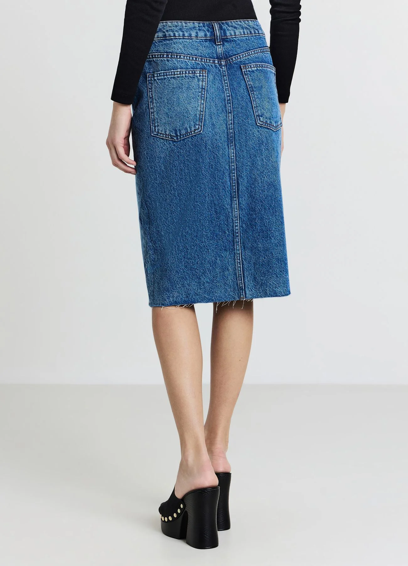 Longuette denim con spacco - Image 2